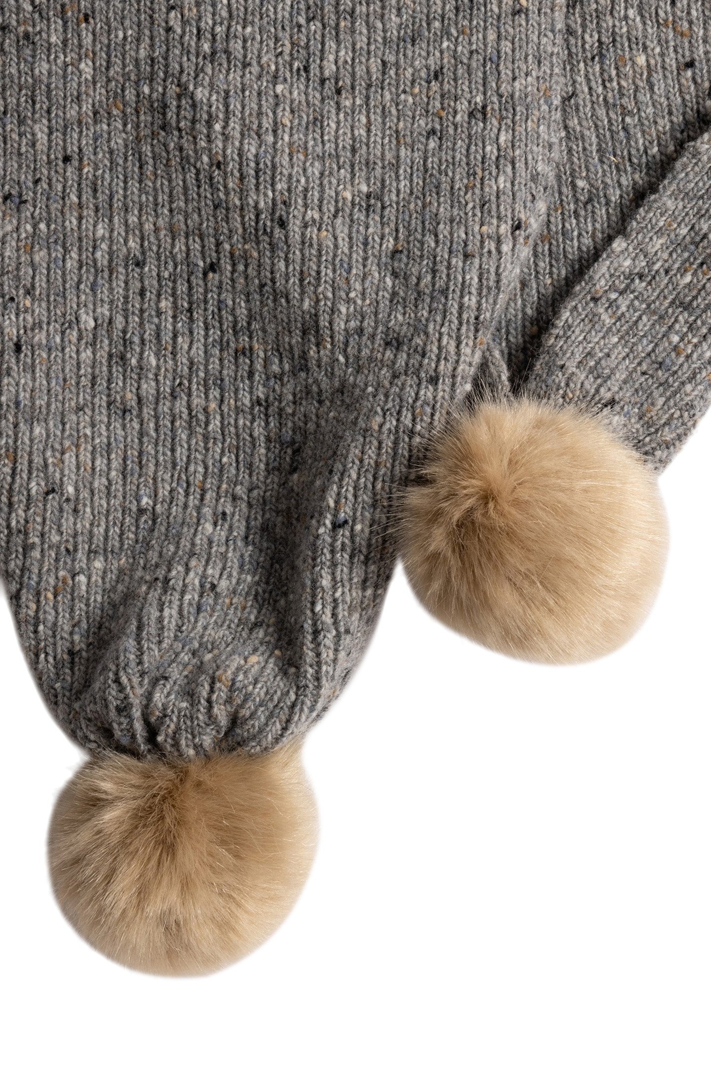 SCARF DONEGAL POM GREY 2