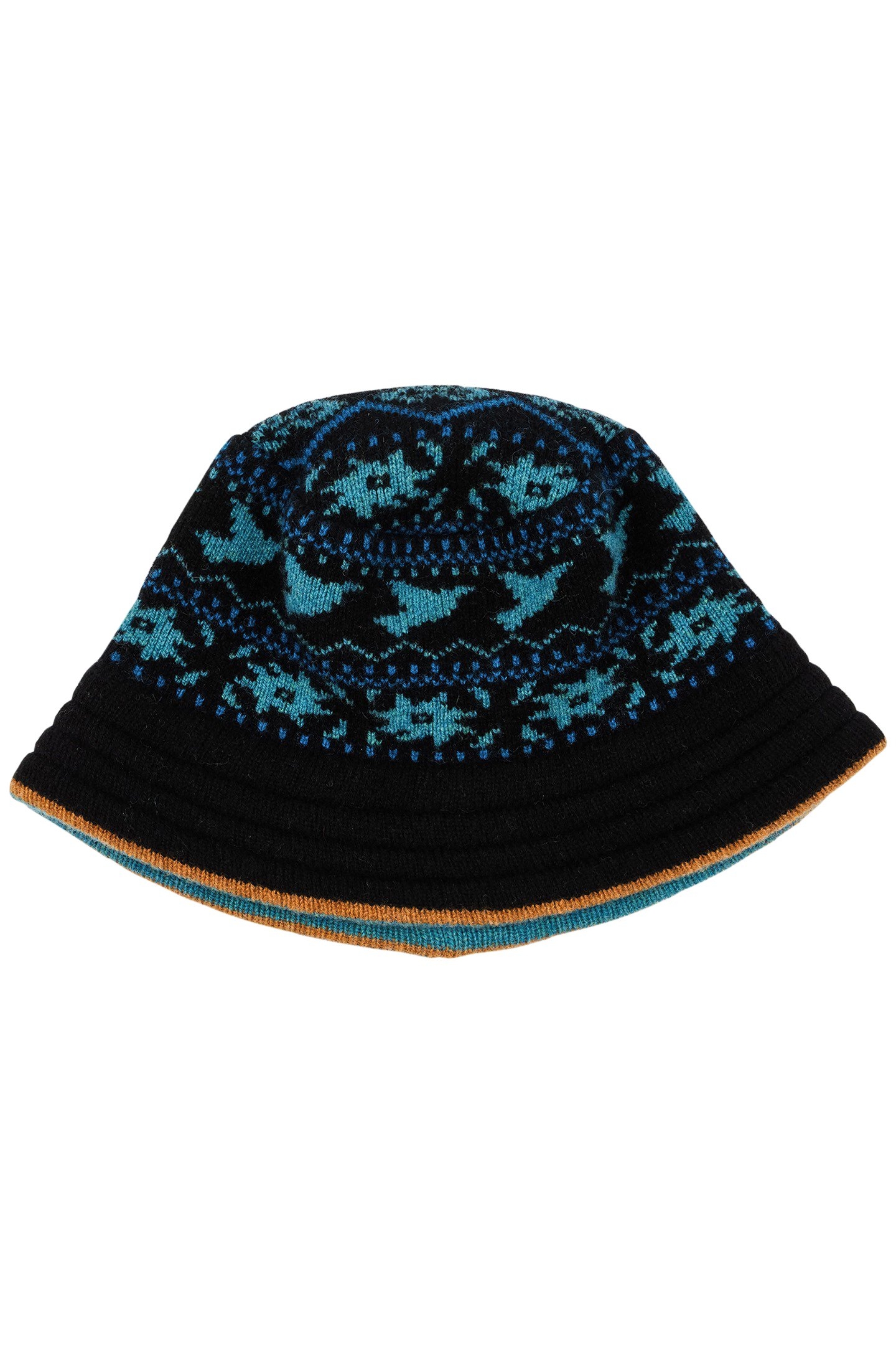 HAT BUCKET FAIRISLE BLACK 1
