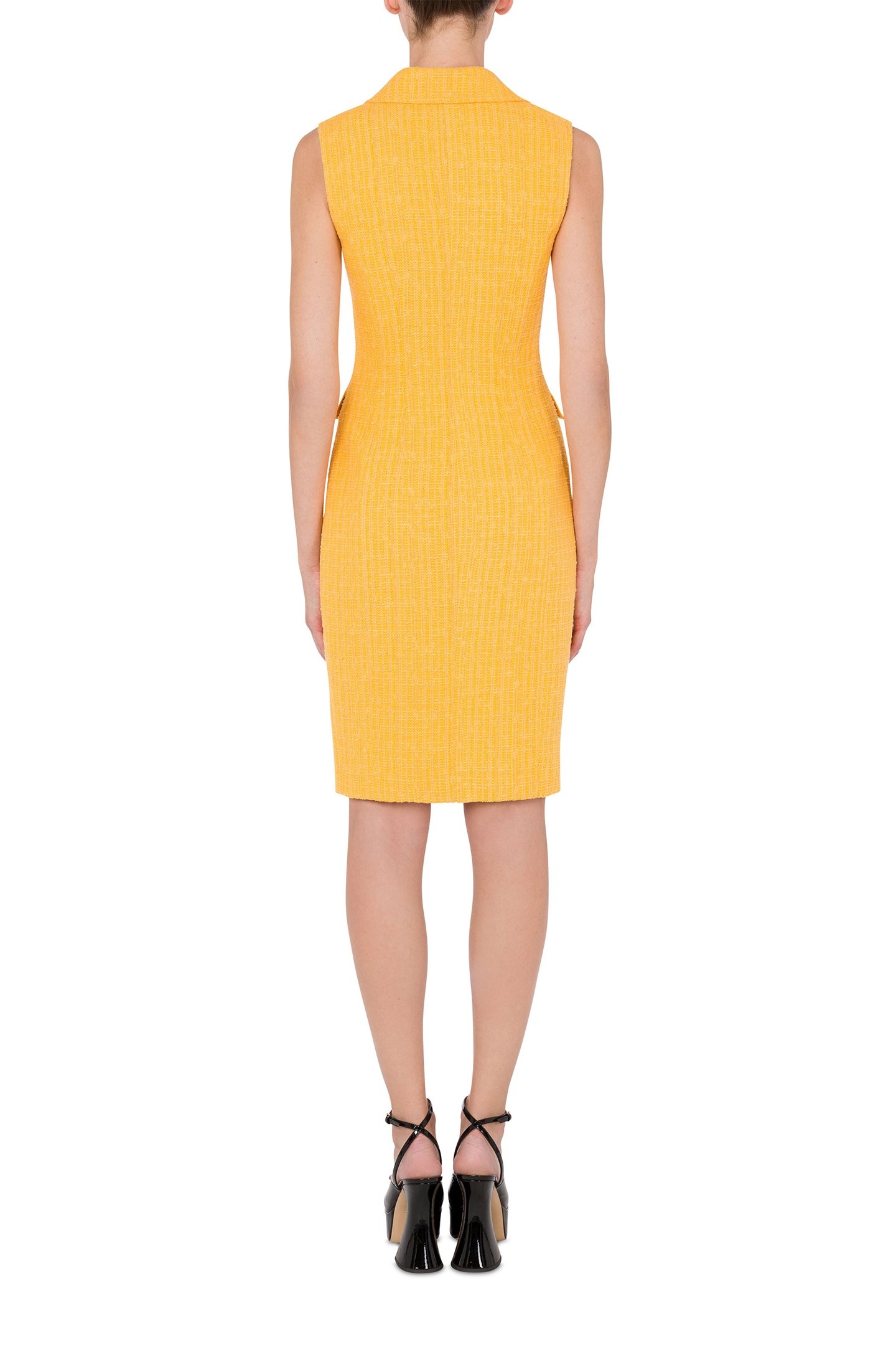 TEDDY BUTTONS TWEED DRESS YELLOW 2