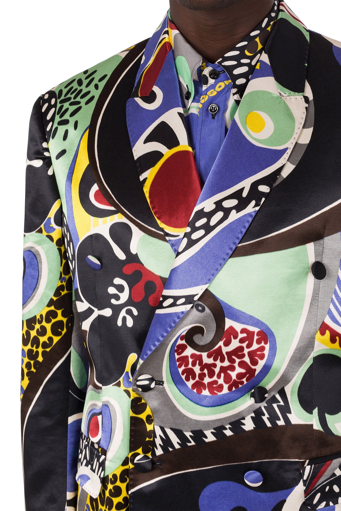 PSYCHEDELIC PRINT VISCOSE COTTON JACKET MULTICOLOUR 4