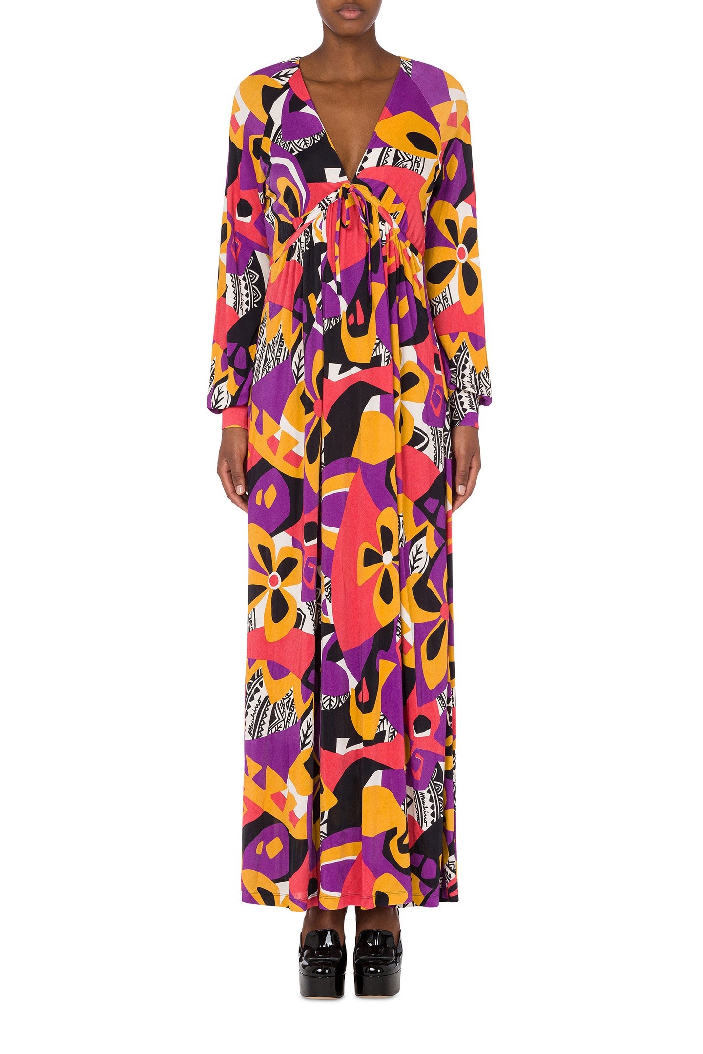 GEOMETRIC PRINT JERSEY DRESS MULTICOLOUR 1