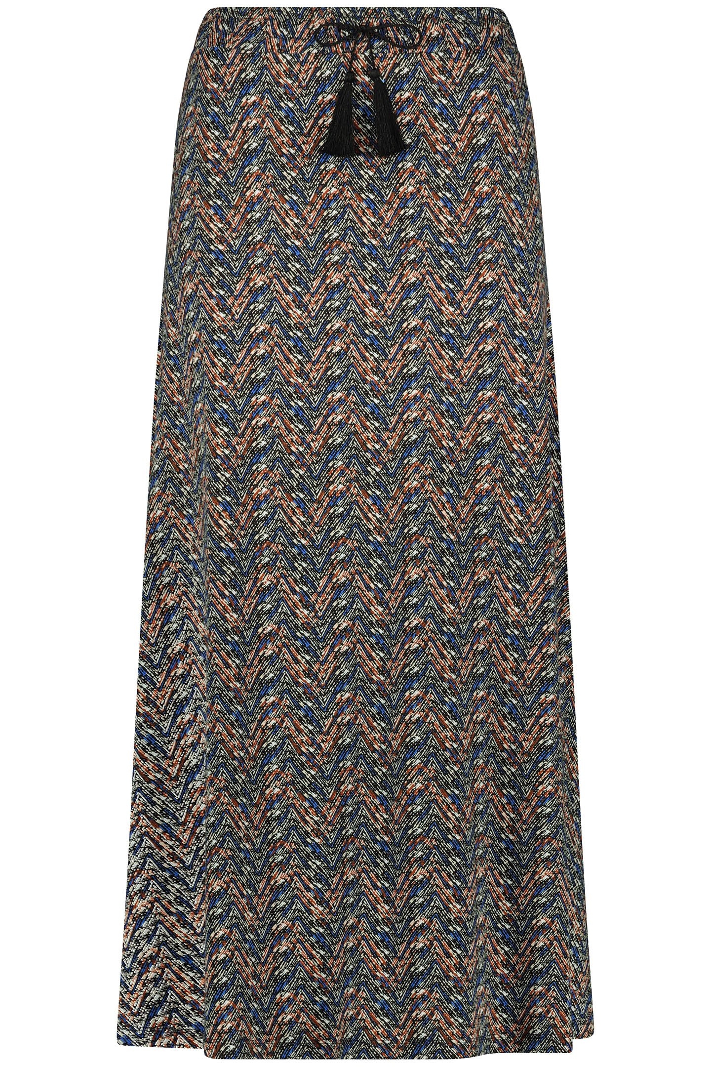 SKIRT MAXI CHEVRON STRIPE PRINT BLACKS 3