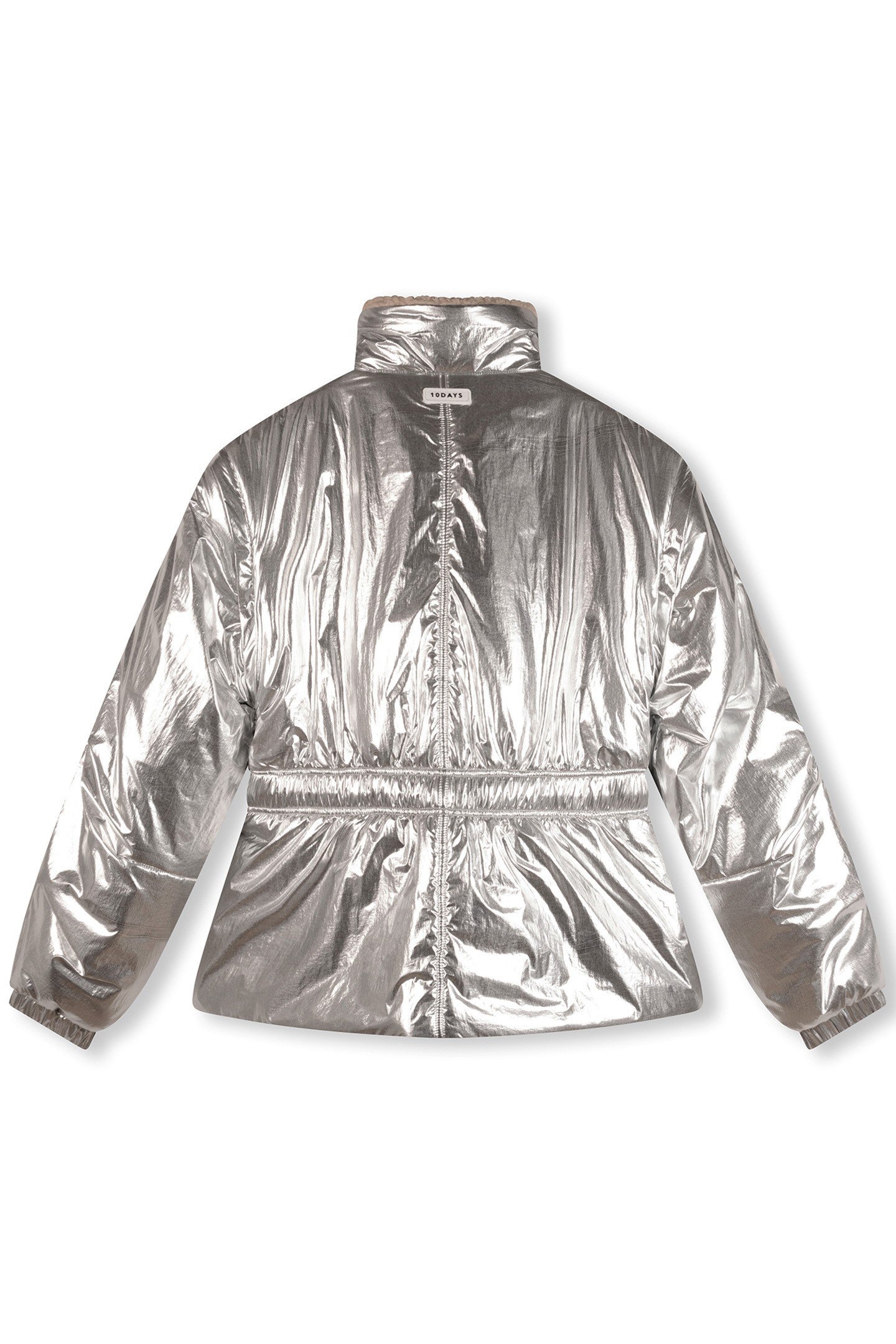 METALLIC PUFFER JACKET SILVER 4