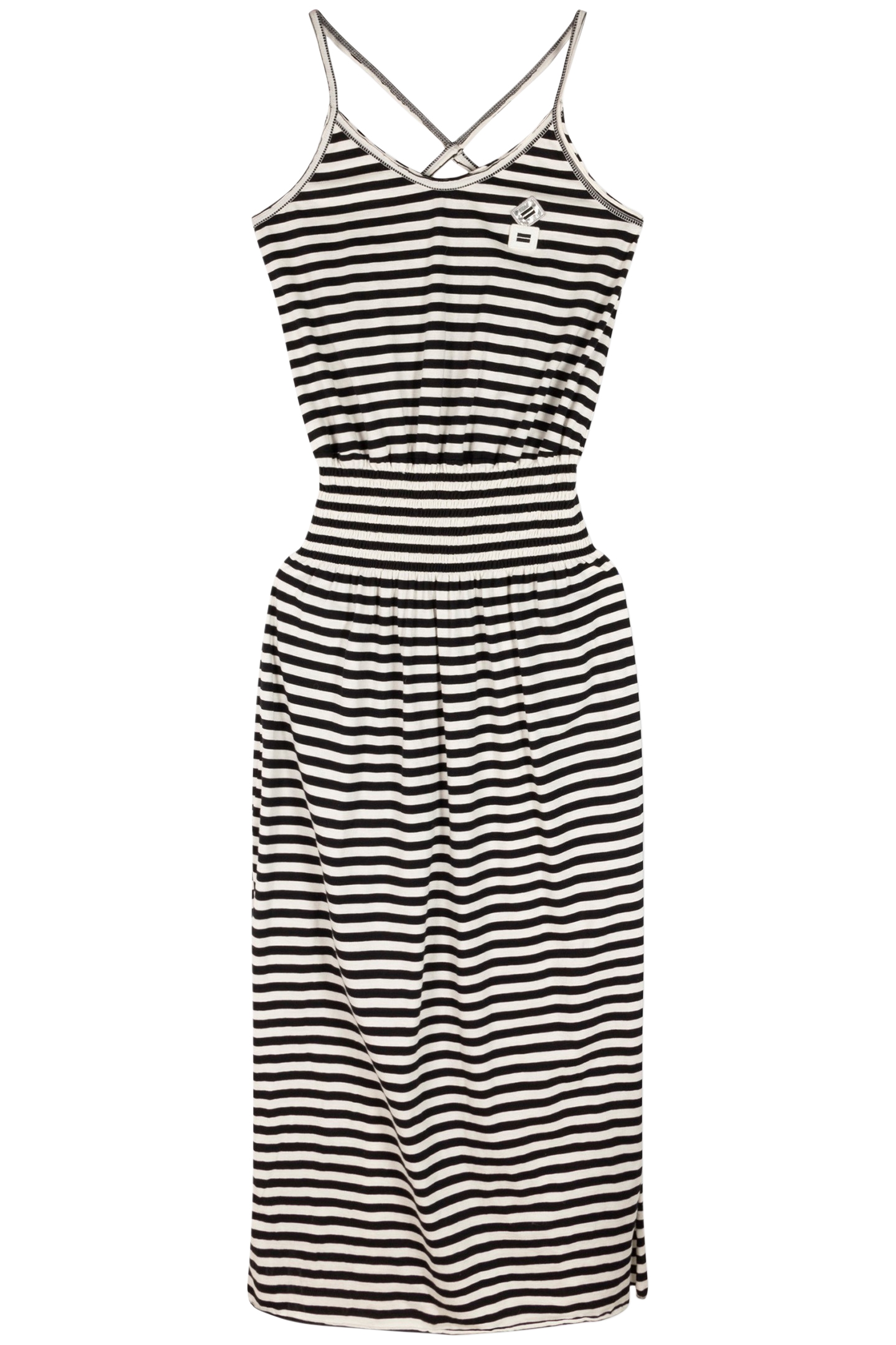 SMOCK DRESS STRIPE BLACK/ECRU 3