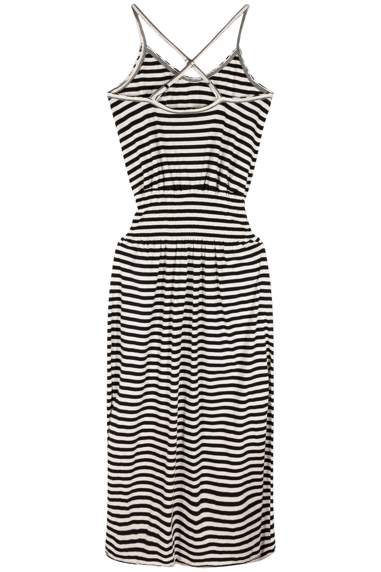 SMOCK DRESS STRIPE BLACK/ECRU 4
