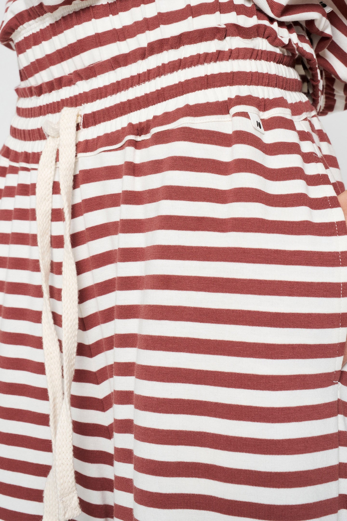 WIDE LEG PANTS STRIPE WARM WHITE/BURGUNDY 6