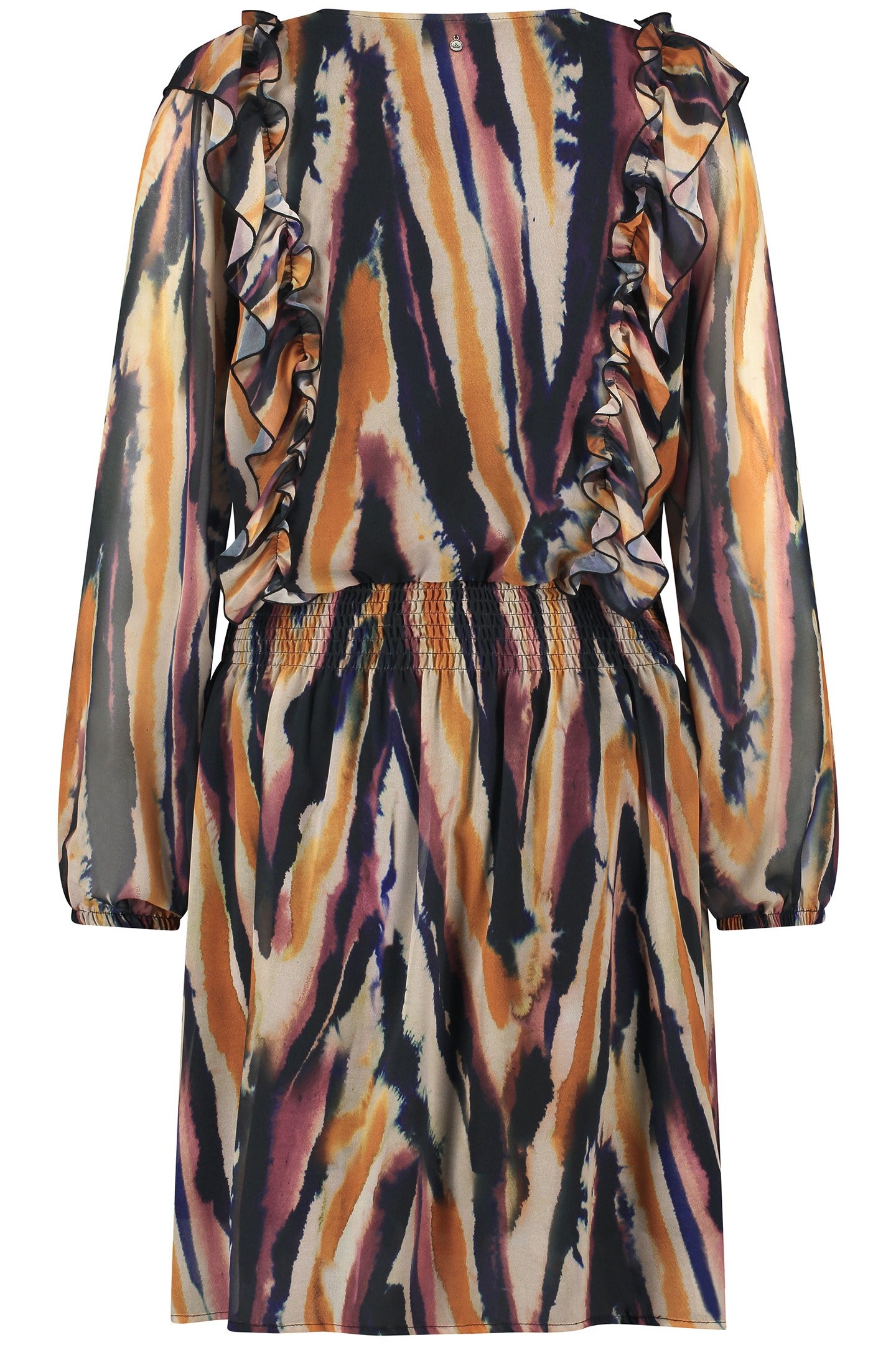 DRESS WATERCOLOR CHEVRON PRINT PINKS 3