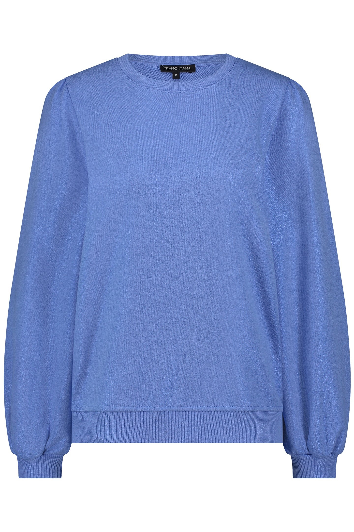 SWEATER PUFF SHOULDER METALLIC MID BLUE 1