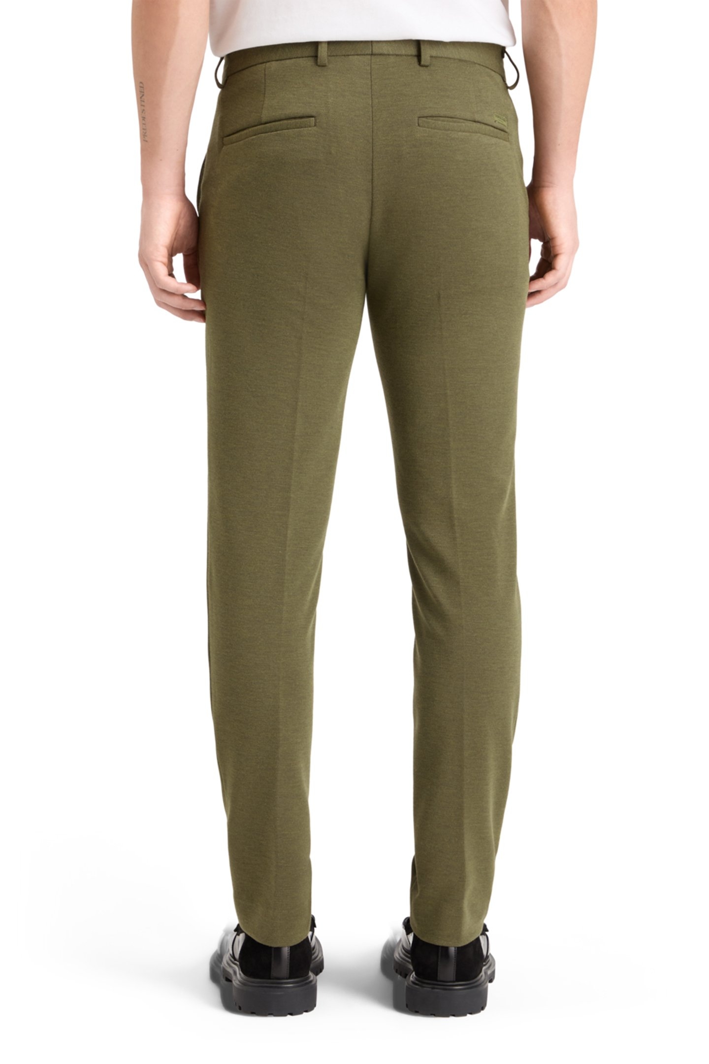 MOTT - KNITTED SLIM FIT CHINO MOSS GREEN MELANGE 2