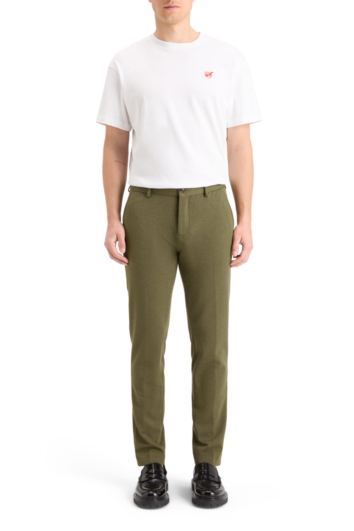 MOTT - KNITTED SLIM FIT CHINO MOSS GREEN MELANGE 3