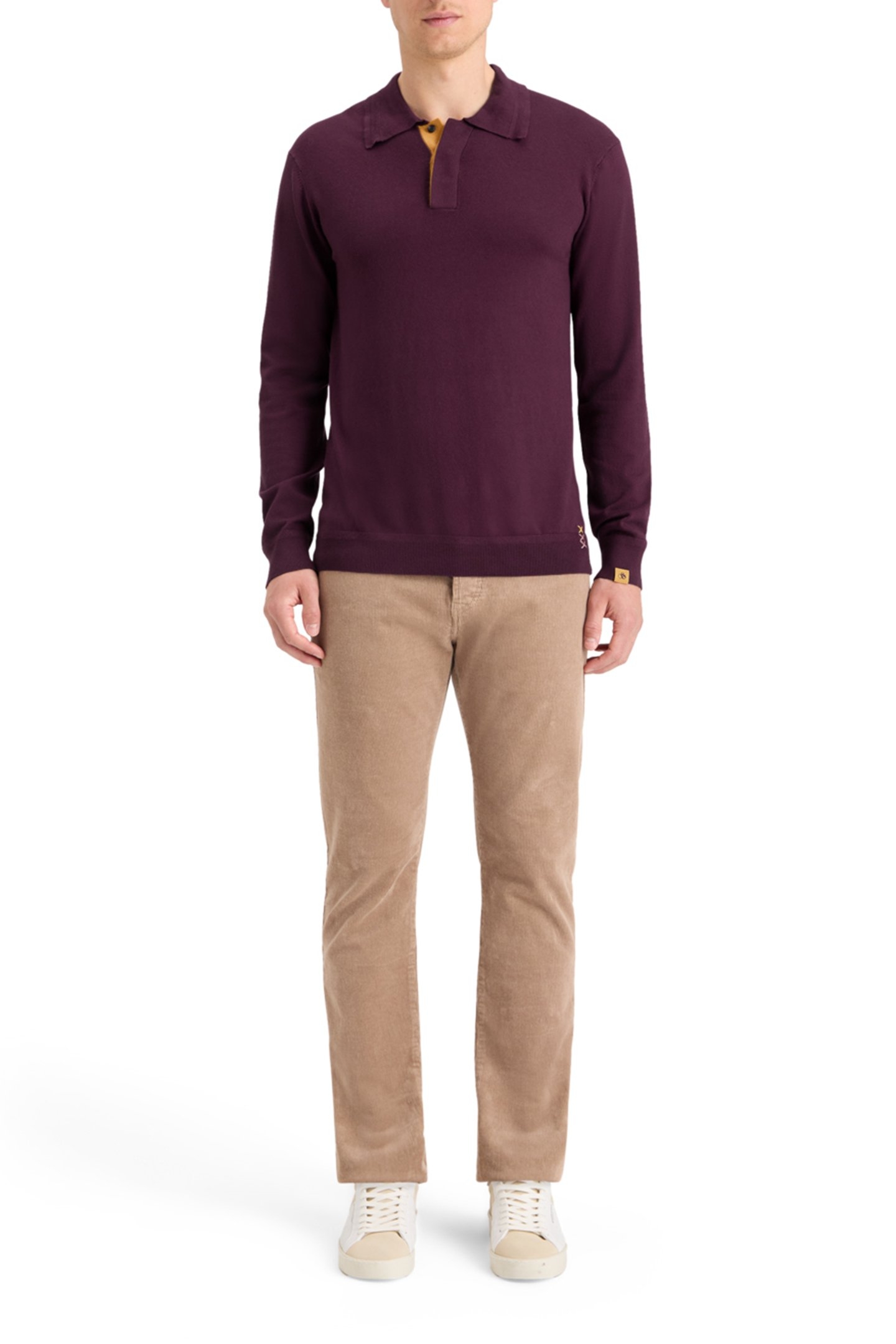 KNITTED POLO LONG SLEEVE BERRY 3