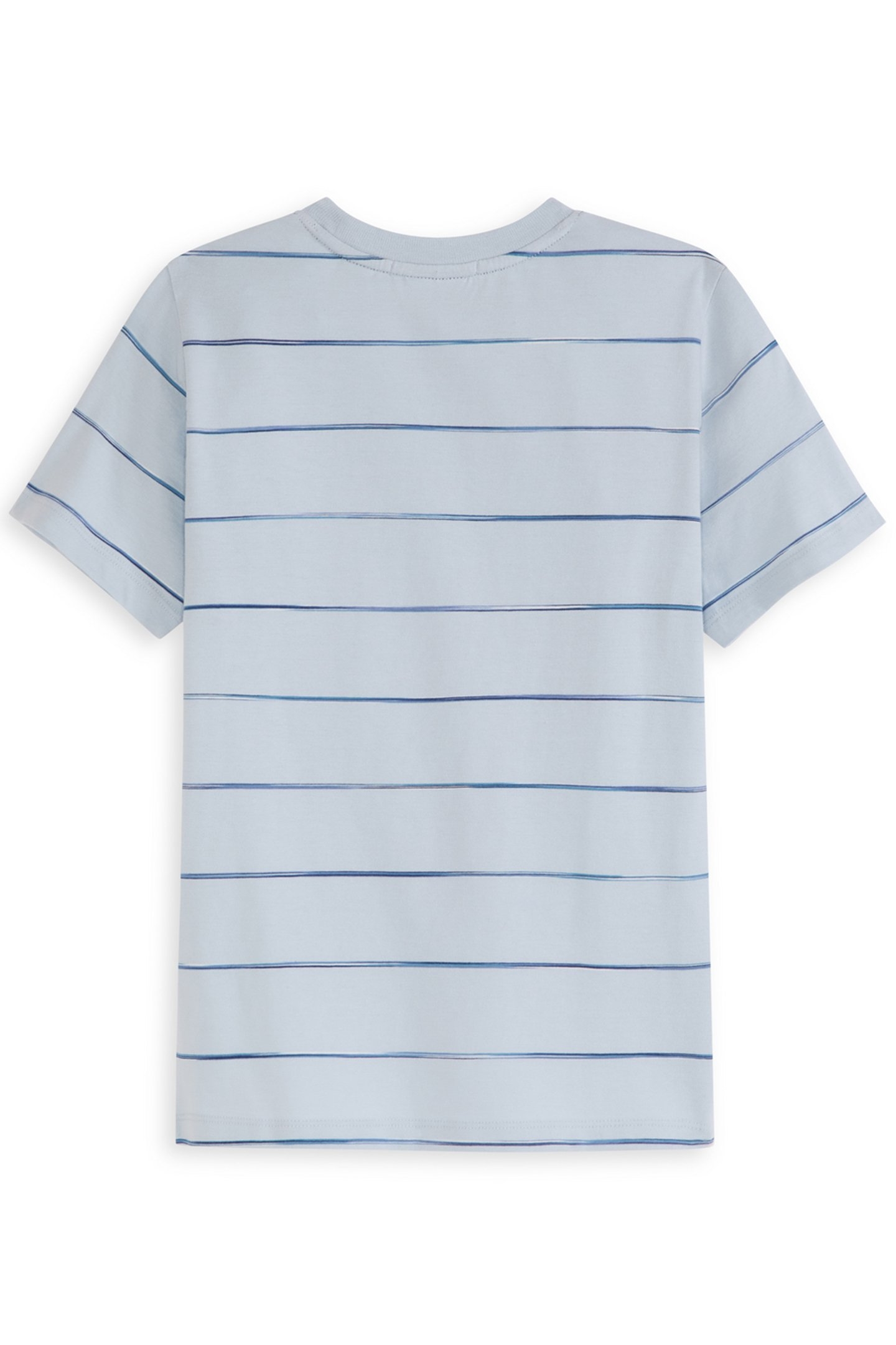BOYS S&S SPACE DYED STRIPE FASHION TEE LT BLUE/PASTEL 2