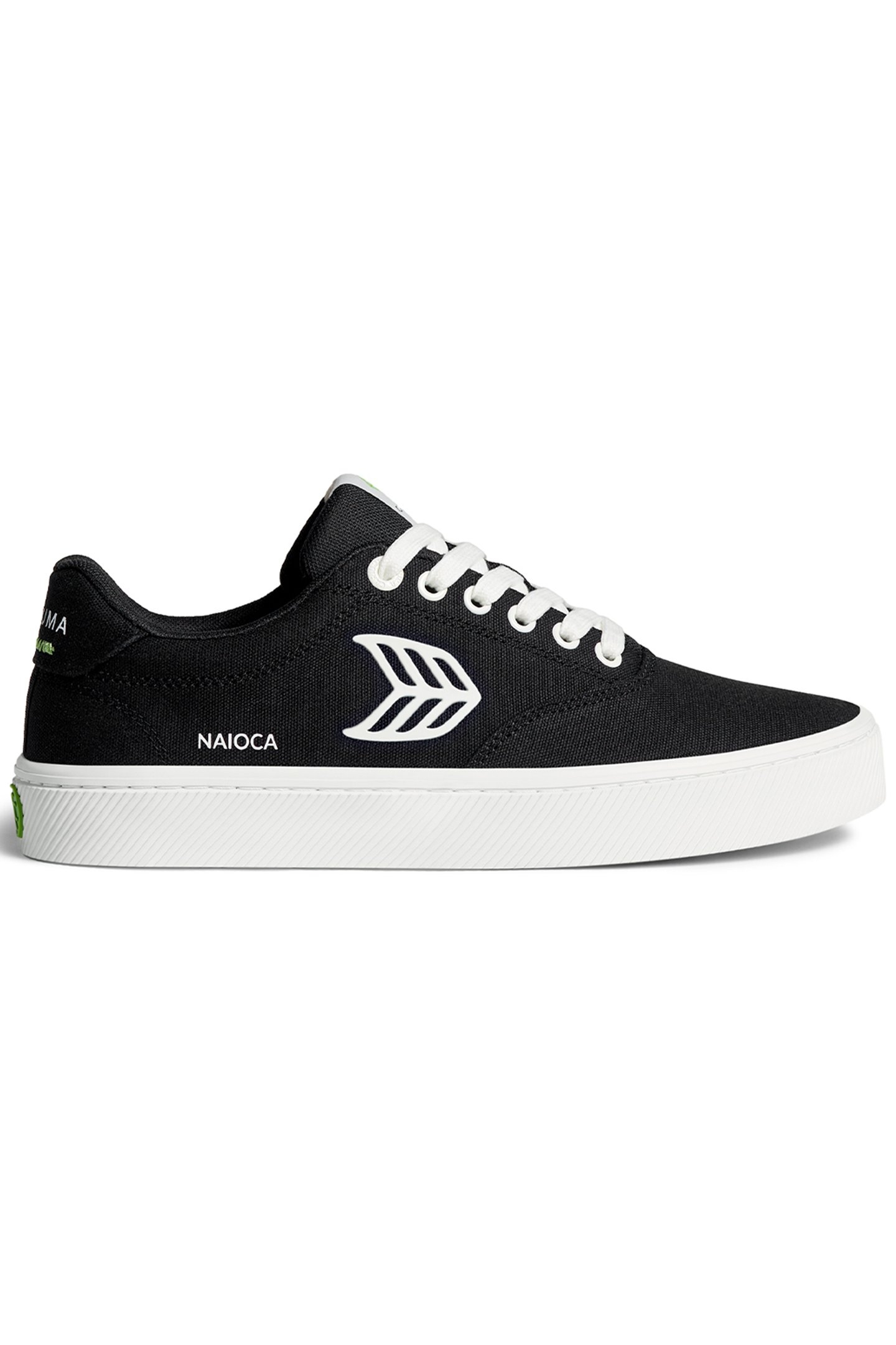 NAIOCA BLACK CANVAS OFF-WHITE LOGO SNEAKER 1
