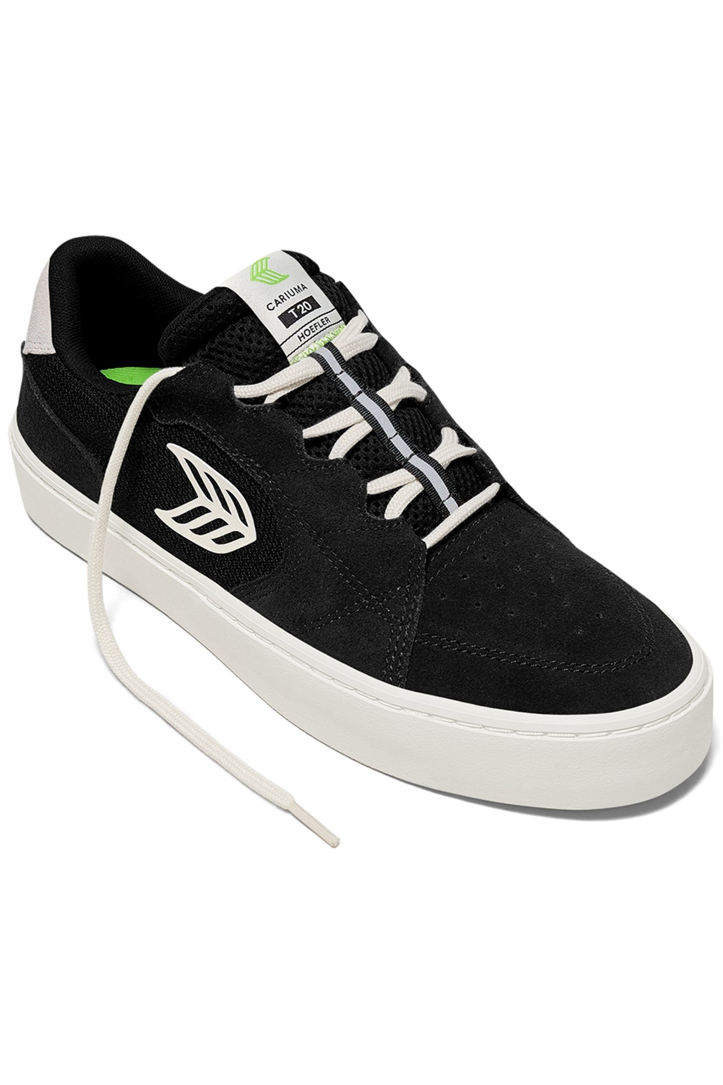 T20 PRO BLACK SUEDE AND MESH IVORY LOGO SNEAKER 2