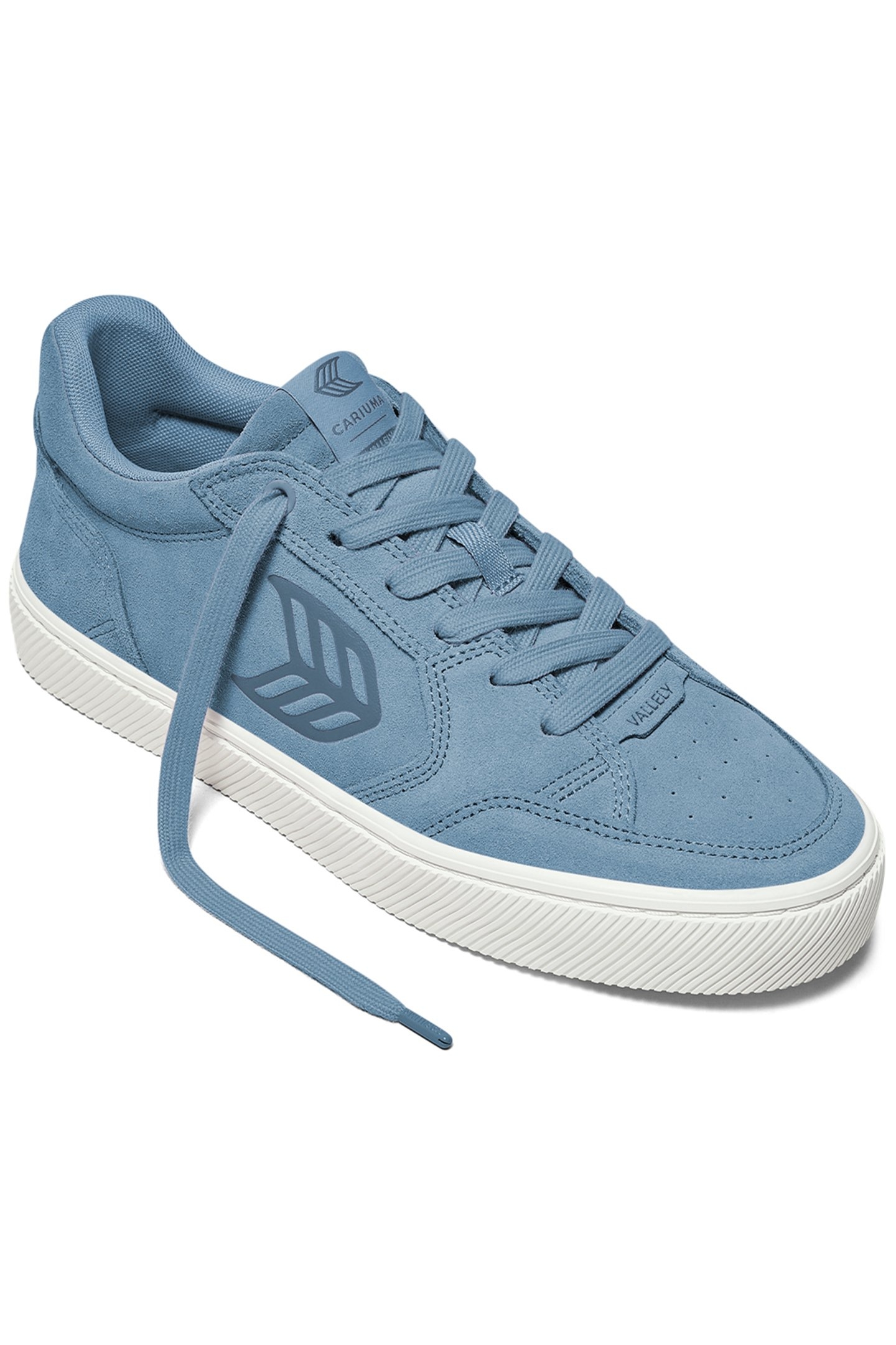 VALLELY ARGENTINA BLUE SUEDE WASHED BLUE LOGO SNEAKER 1