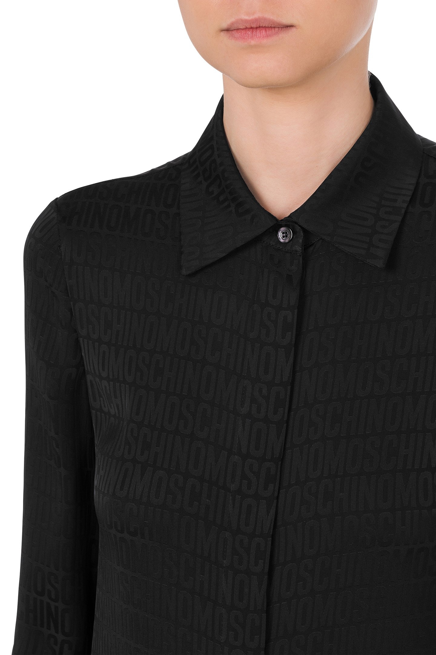 ALLOVER LOGO TWILL SHIRT BLACK 4