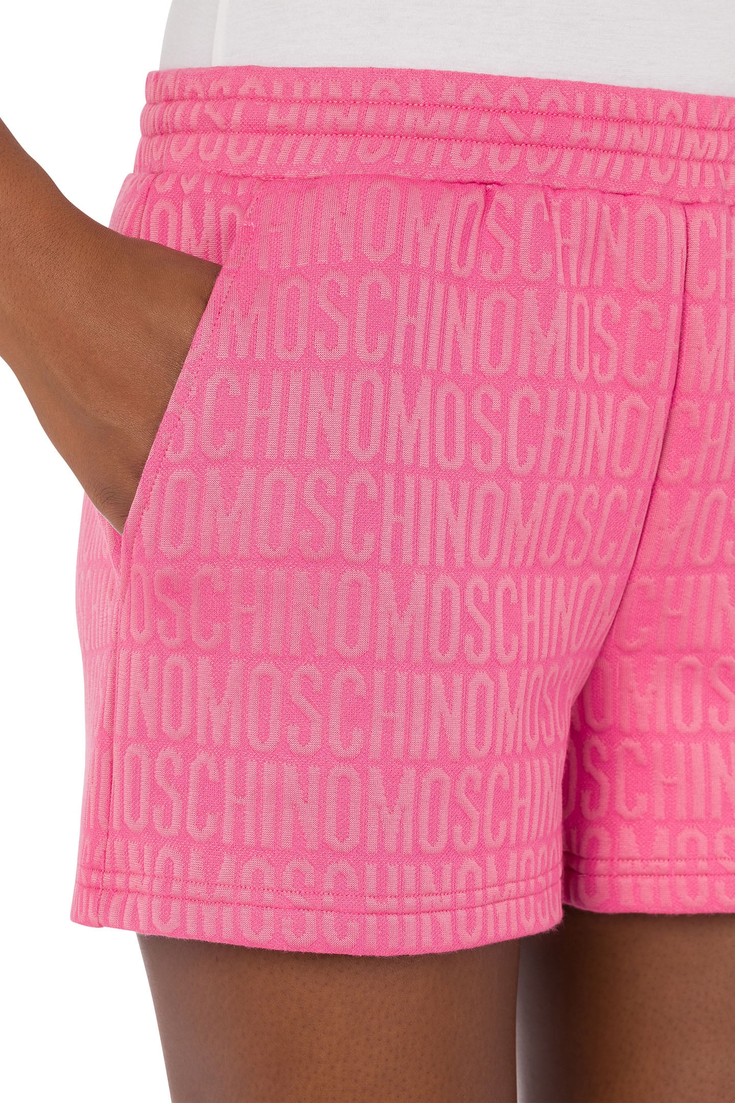 ALLOVER LOGO FLEECE SHORTS PINK 4