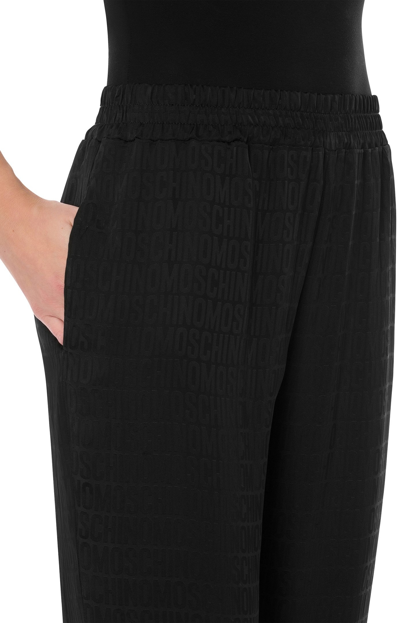 ALLOVER LOGO TWILL JOGGERS BLACK 4