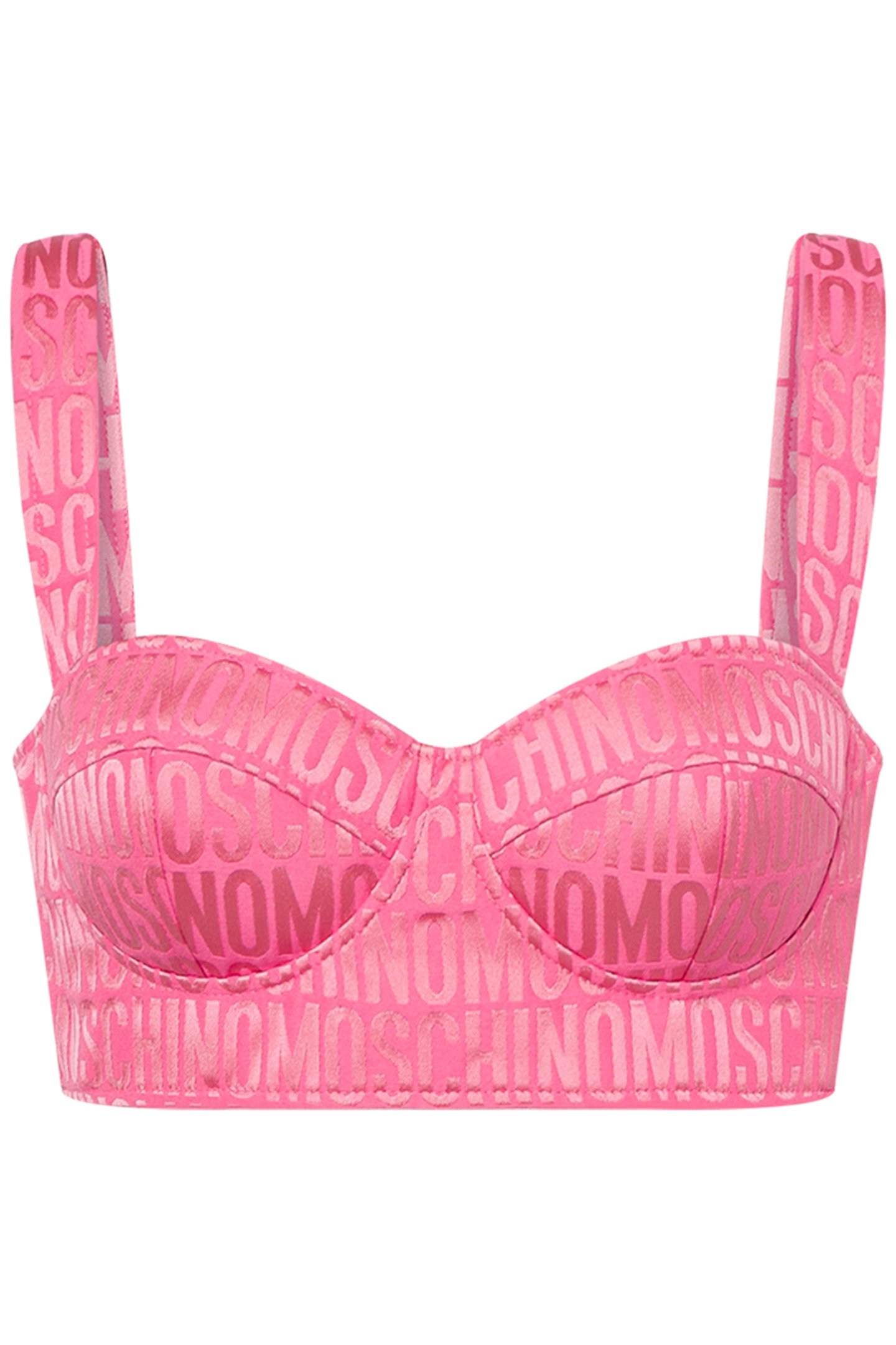 ALLOVER LOGO NYLON CROP TOP PINK 3