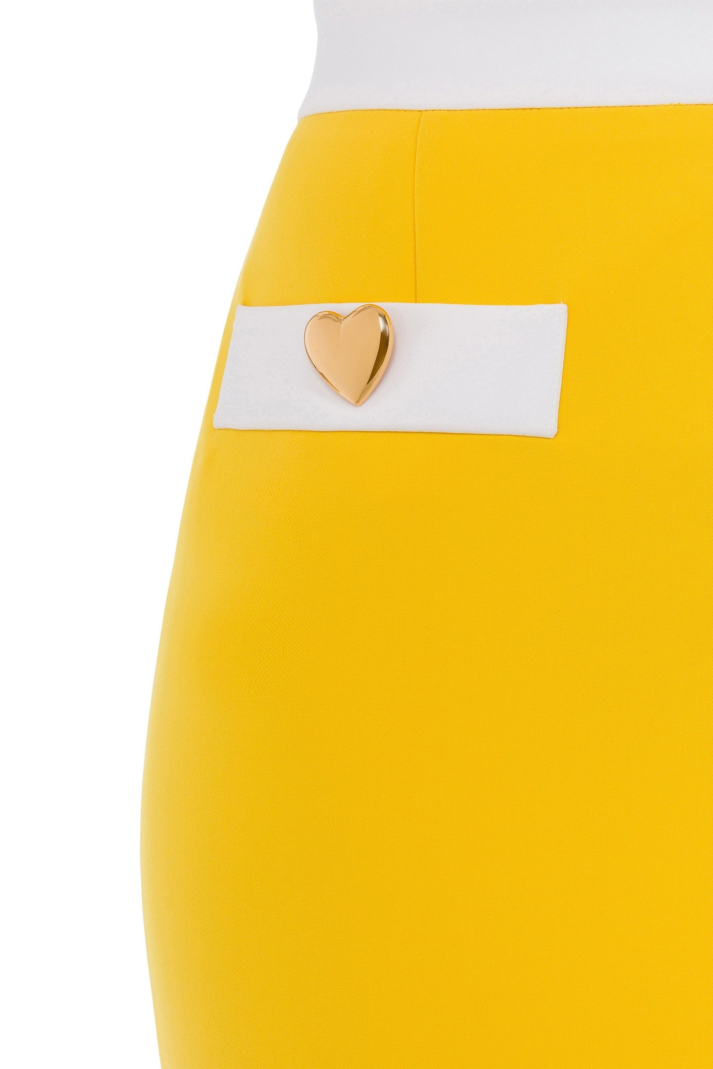 HEART BUTTONS CRÊPE MINISKIRT YELLOW 4