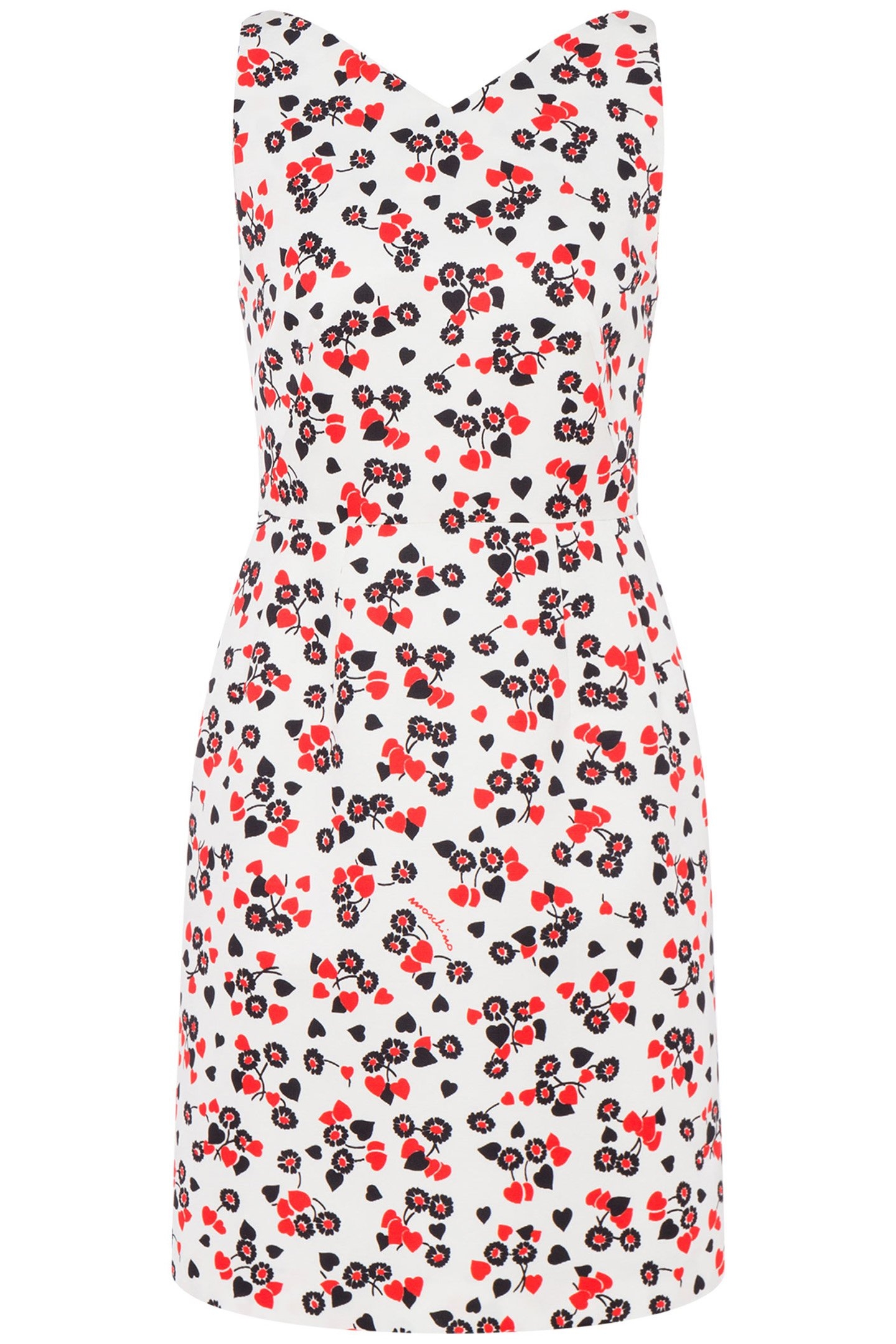 ALLOVER HEARTS & FLOWERS OTTOMAN DRESS WHITE 3