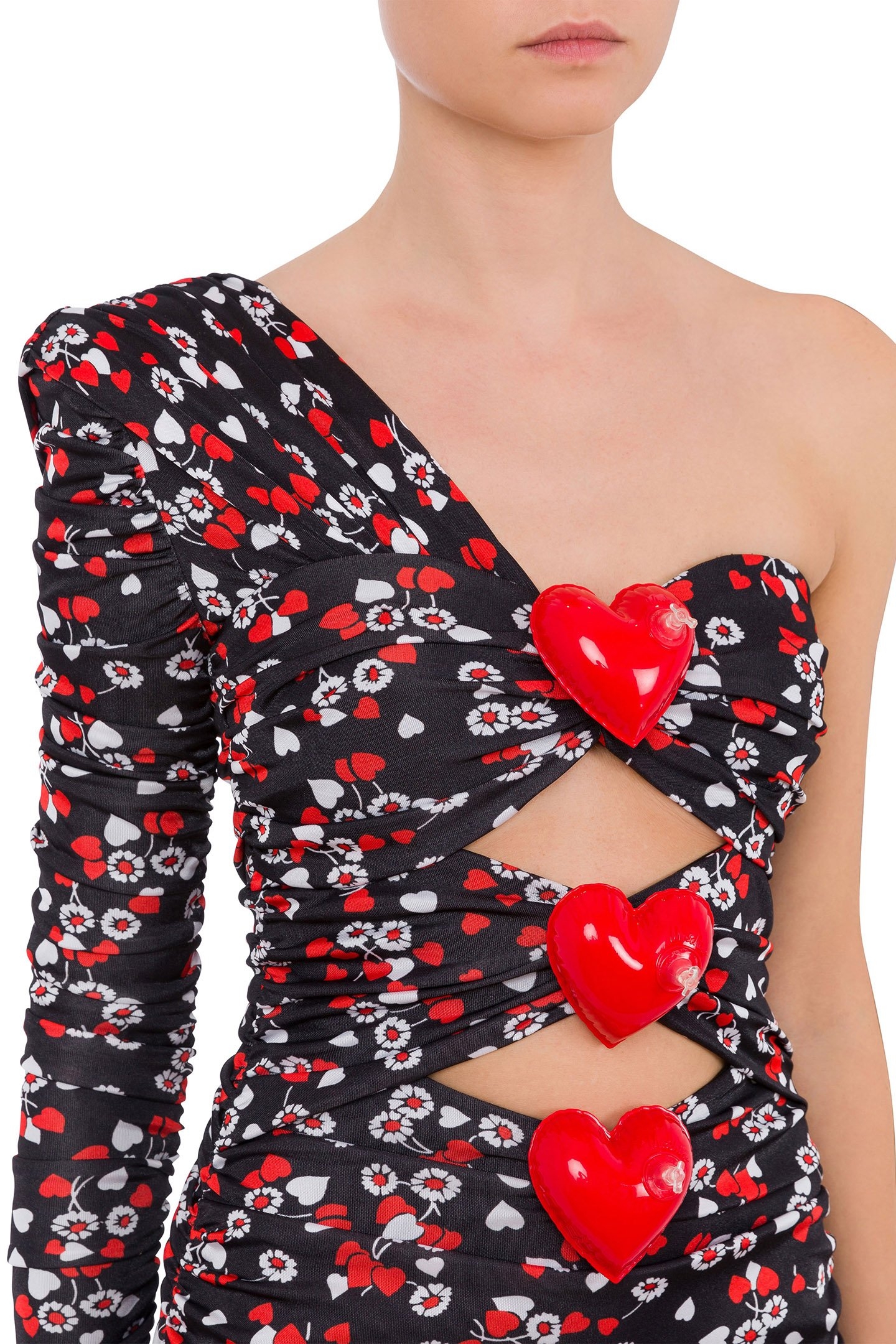 ALLOVER HEARTS ORGANZINE DRESS BLACK 4