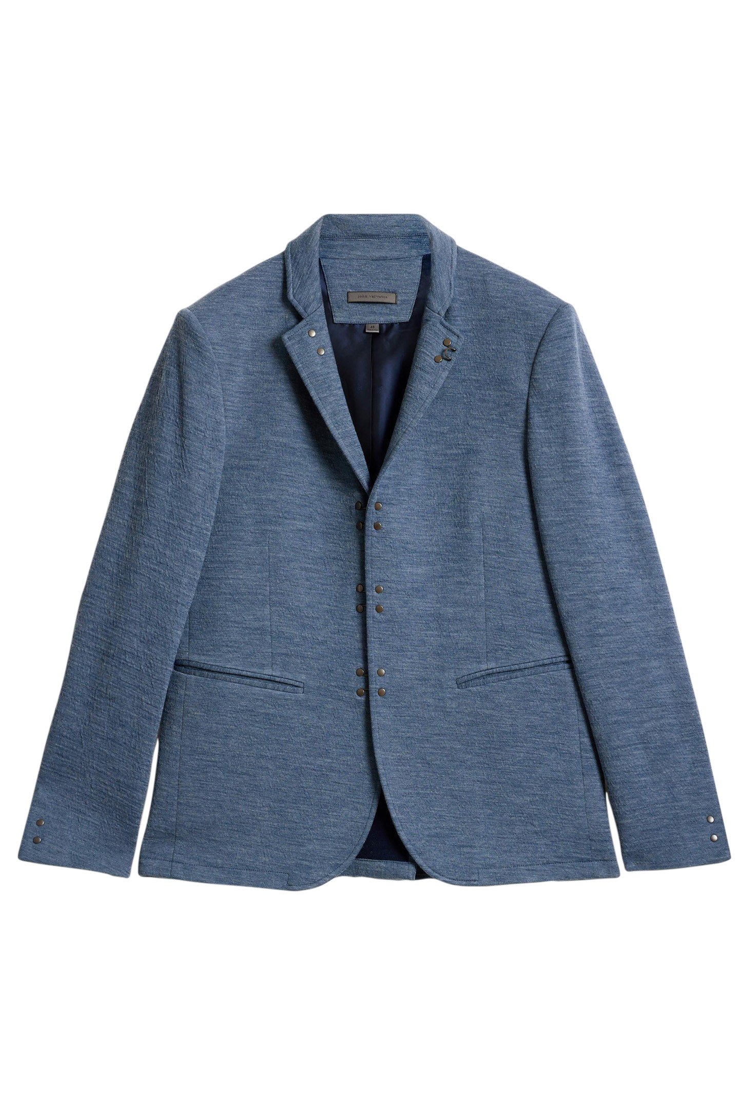 SLIM FIT NOTCH LAPEL JACKET WITH A HOOK RAIN BLUE 2