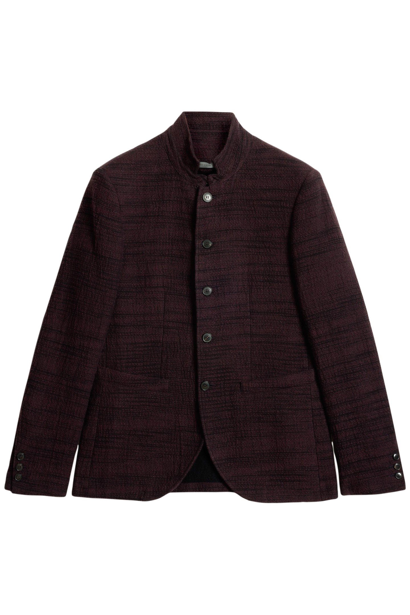 SLIM FIT BUTTON CLOSURE SOFT JACKET DARK PLUM 2