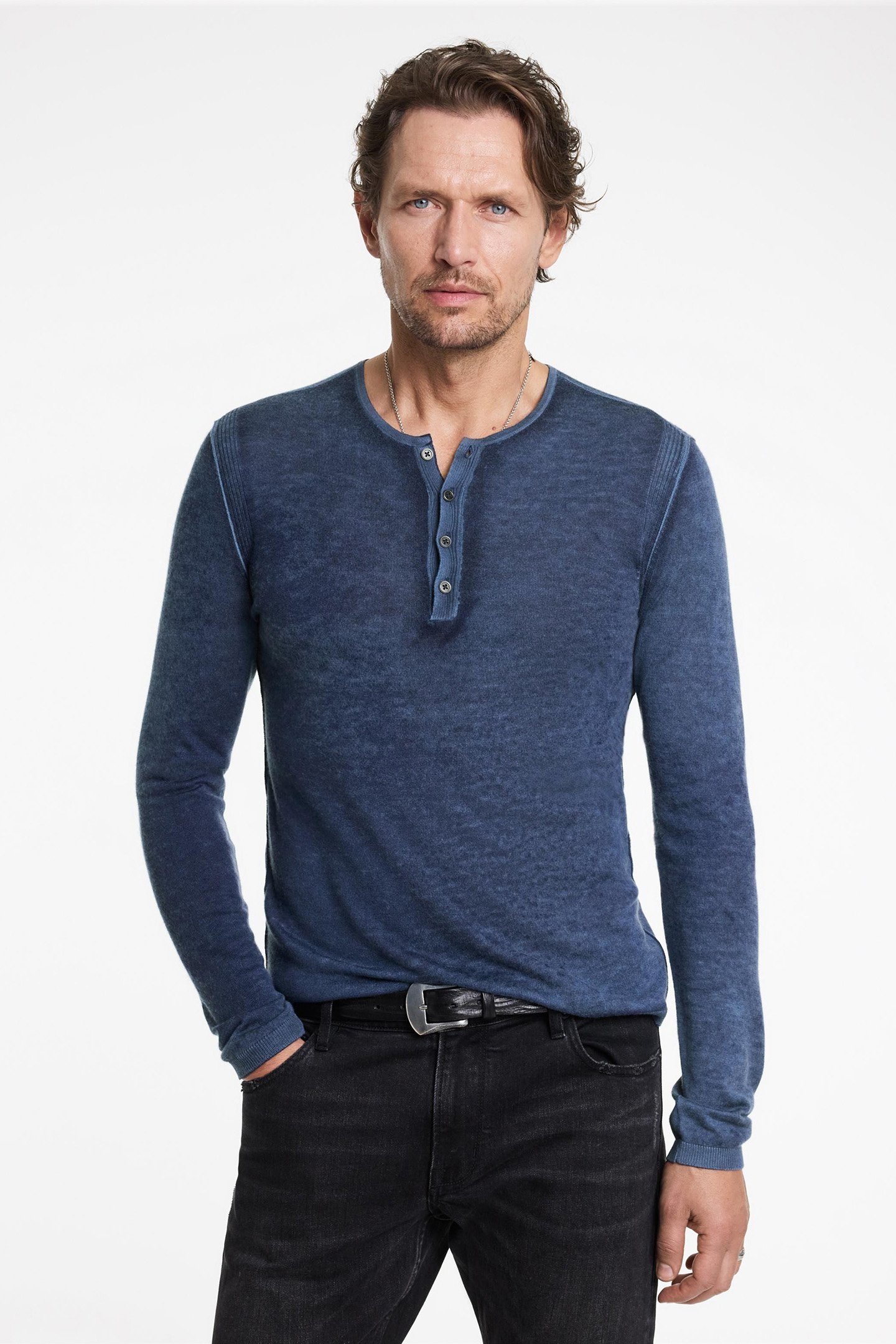 CHRISTIE REVERSE PRINTED HENLEY NAVY 1
