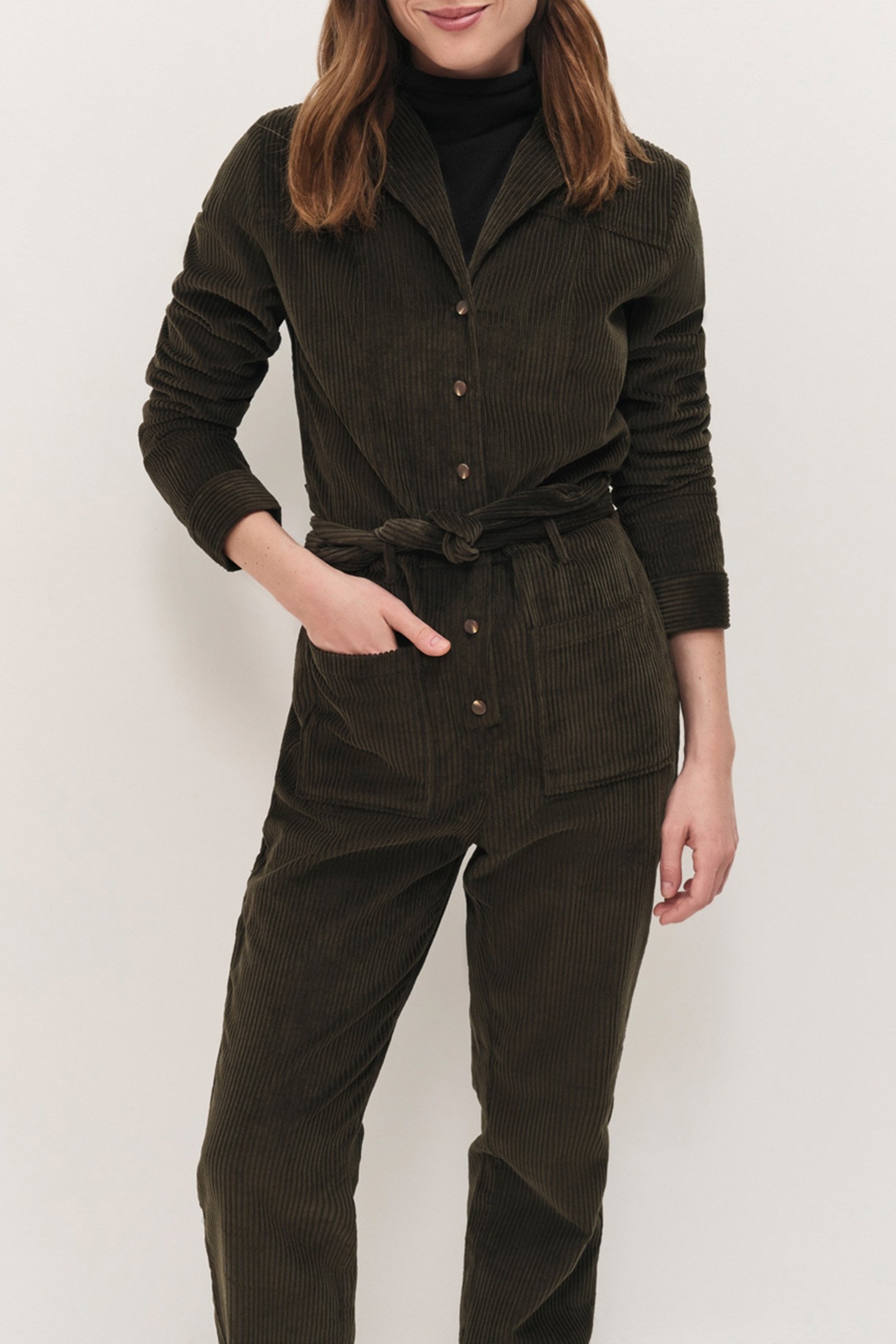 RONIN - LONG KHAKI CORDUROY JUMPSUIT 4