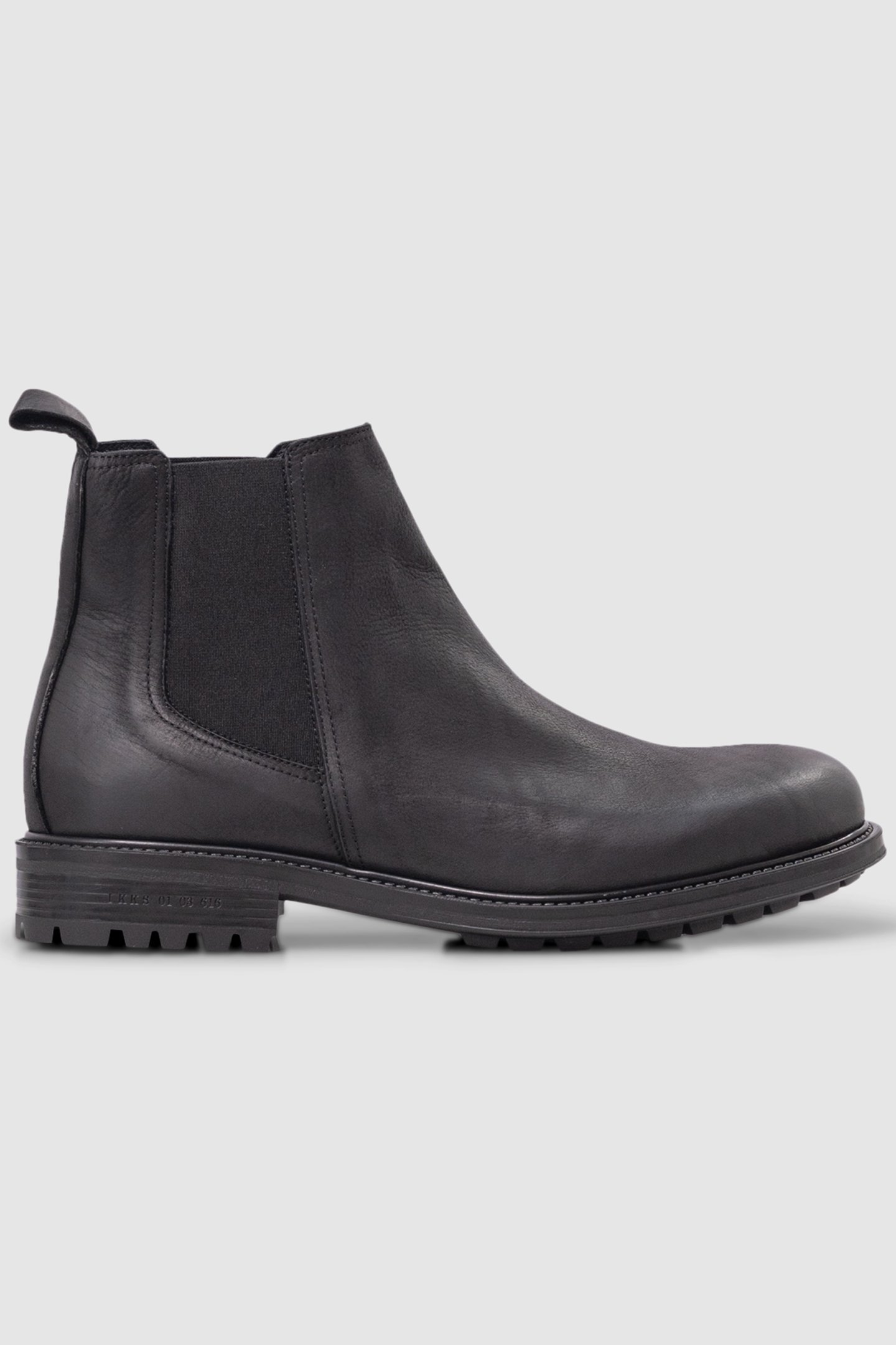 CHELSEA BOOTS BLACK NOTCHED NUBUCK LEATHER 1