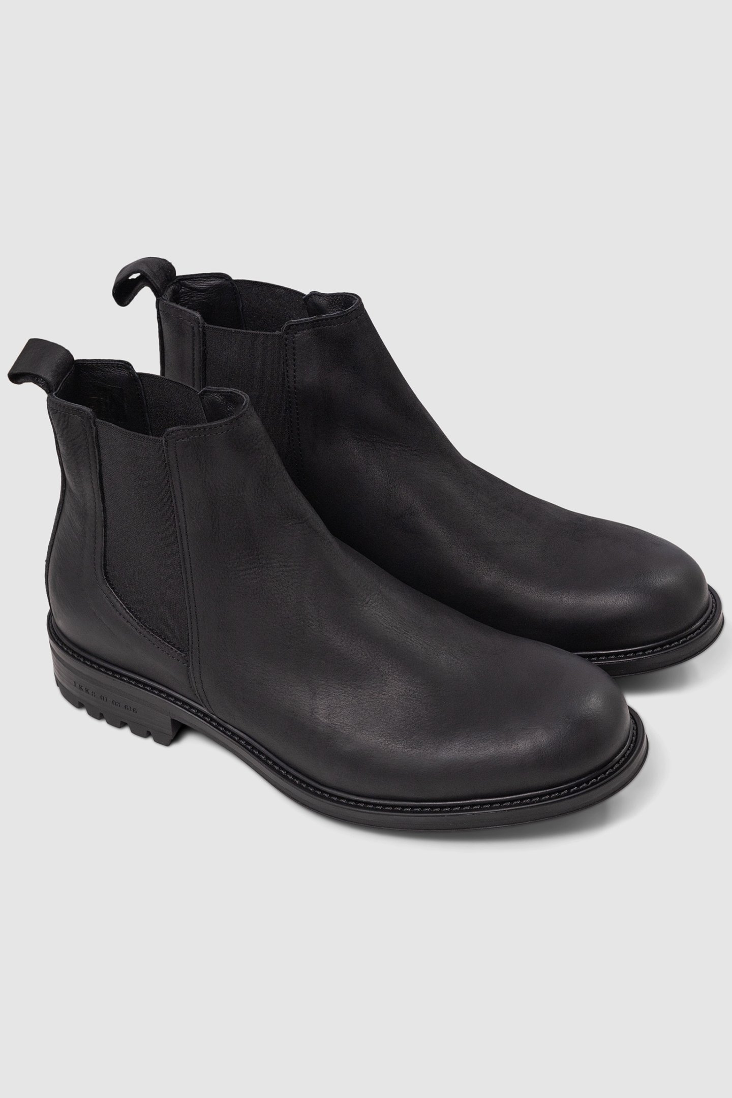 CHELSEA BOOTS BLACK NOTCHED NUBUCK LEATHER 2