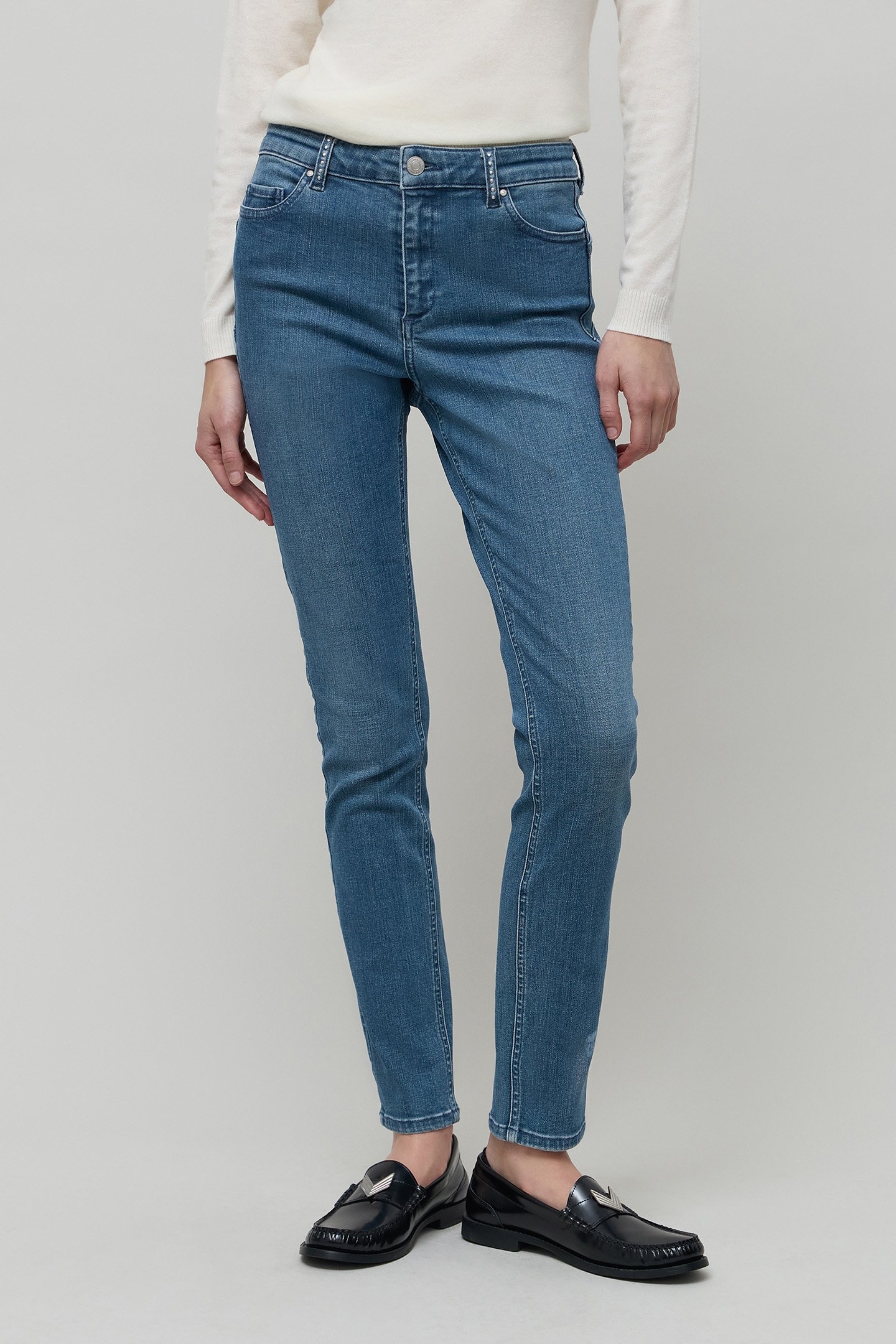 BLUE POWERSTRETCH SCULPT UP SLIM JEANS WITH STUD 1