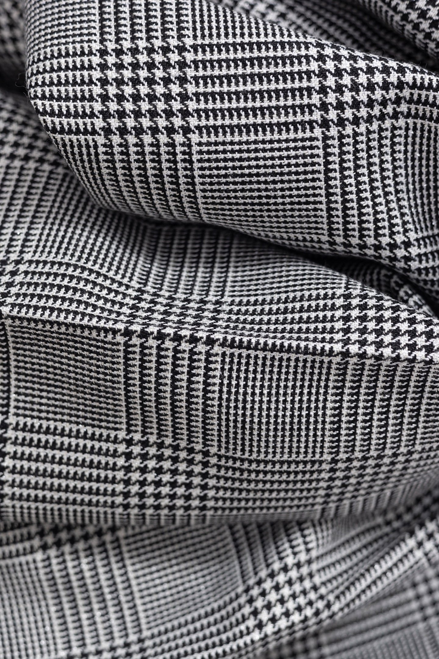 BLACK PRINCE OF WALES LUREX SUIT PANTS 6