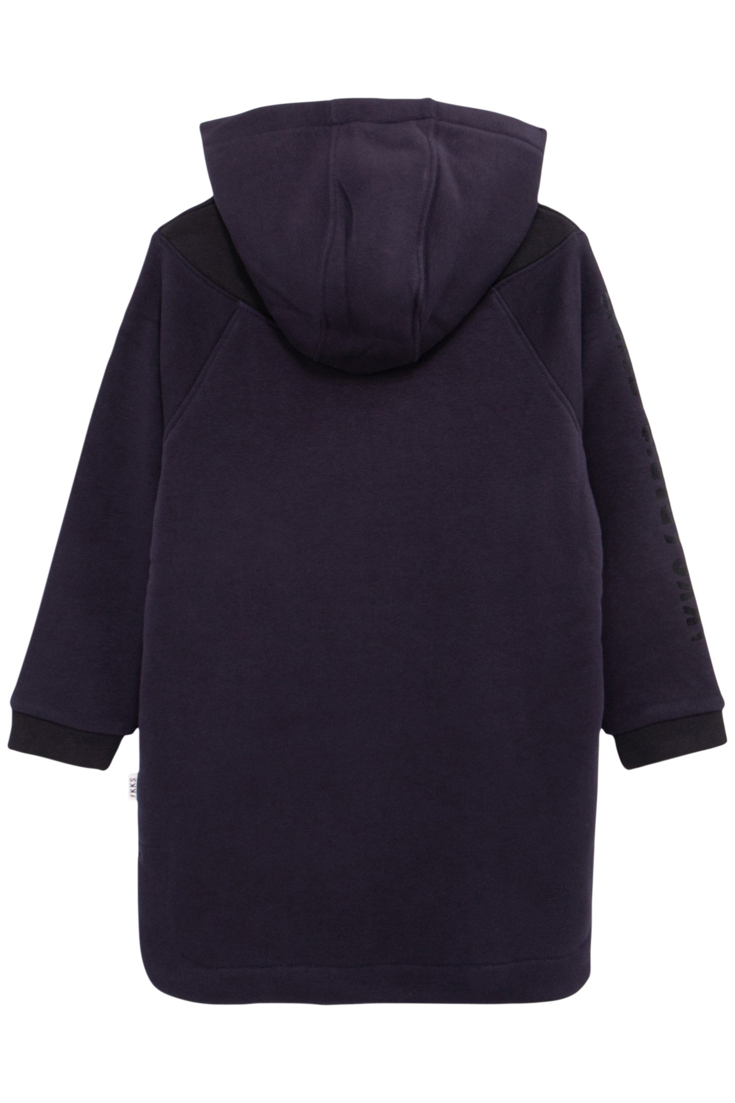 GIRL'S NAVY ORGANIC COTTON BLACK CUT-OUT SWEATSHIRT DRESS 2