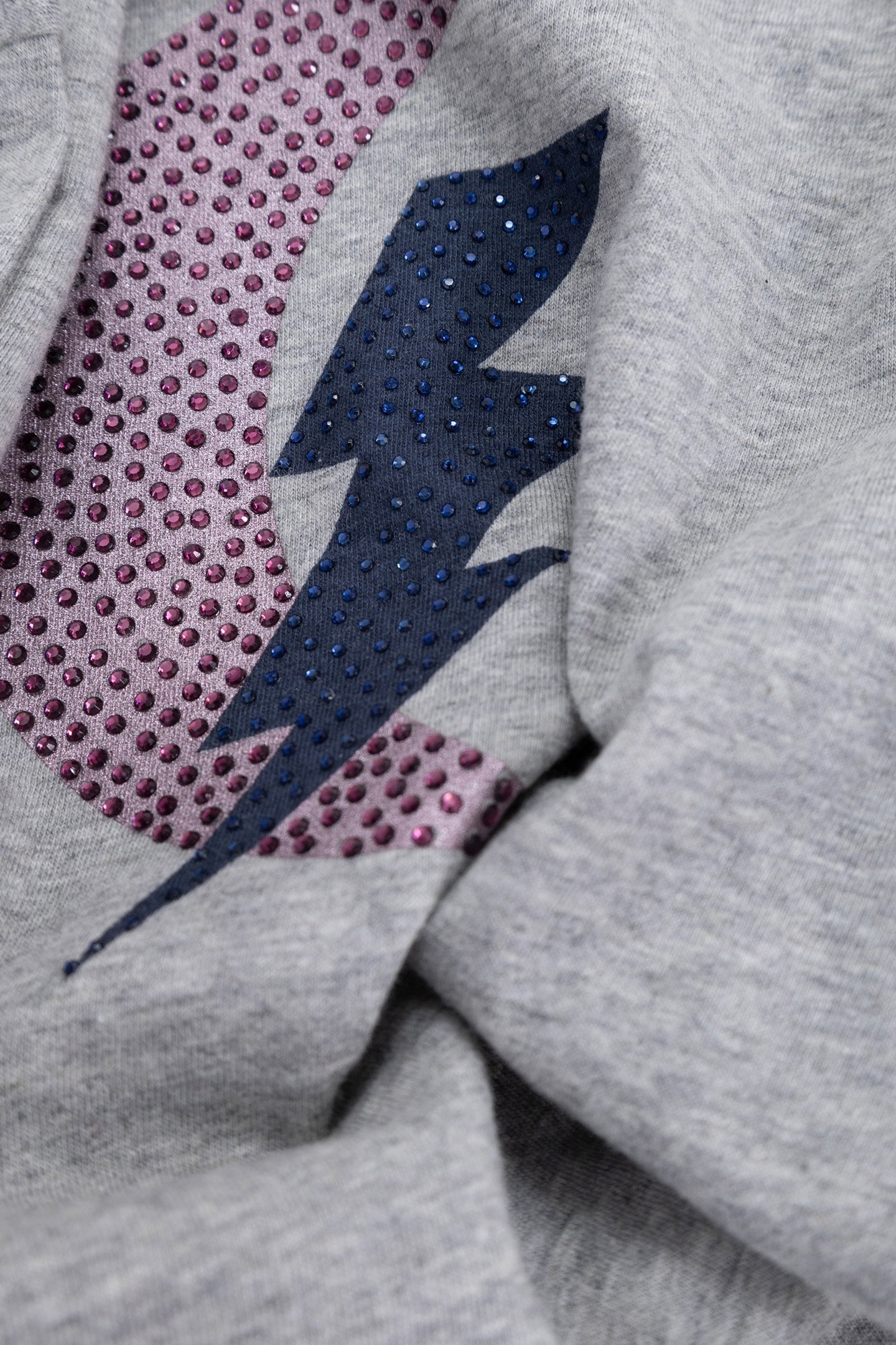 GIRL’S GREY T-SHIRT WITH DIAMANTE LIGHTNING AND MOONS 5