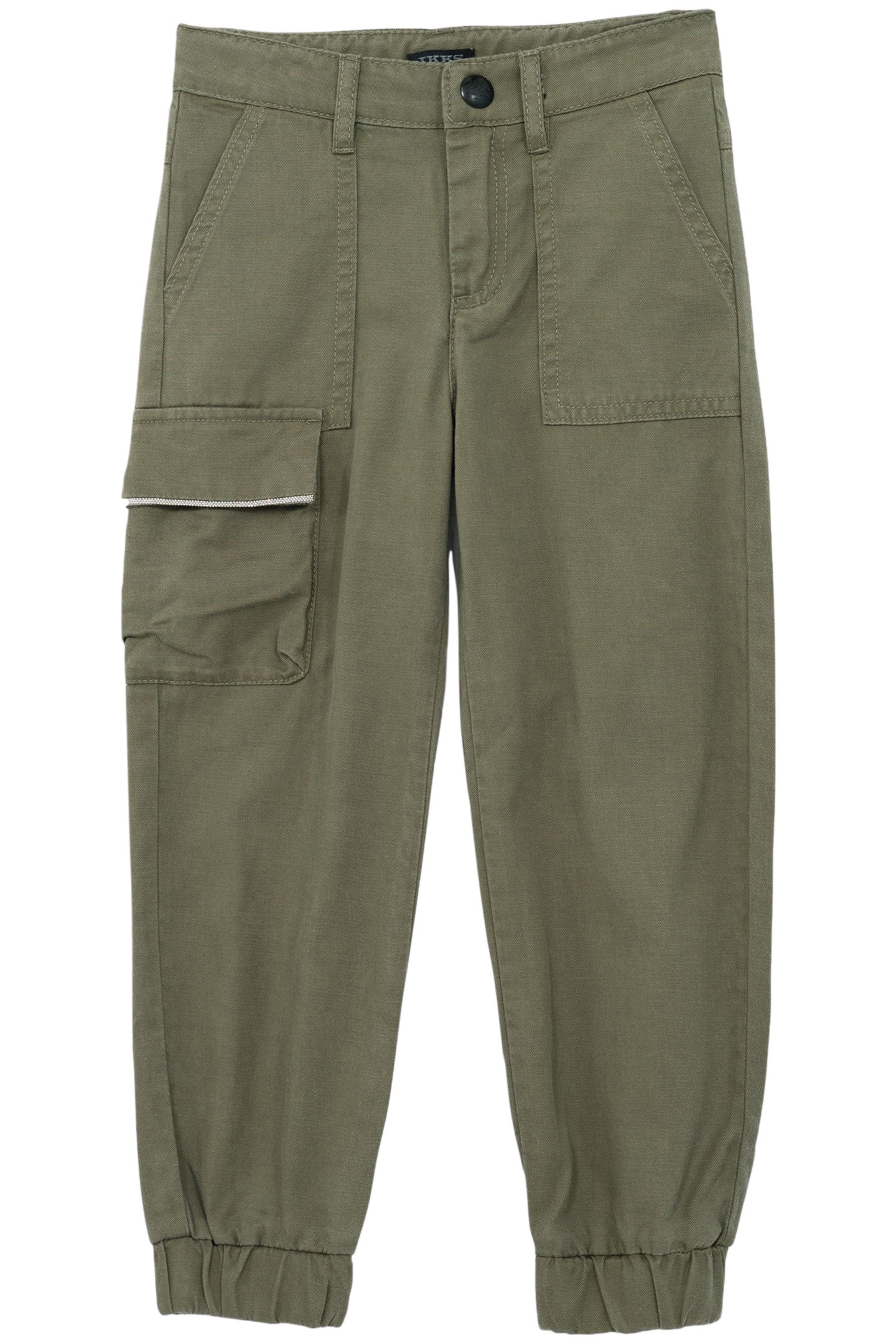 BATTLE PANTS KHAKI FANCY BRAID GIRL'S POCKET 1
