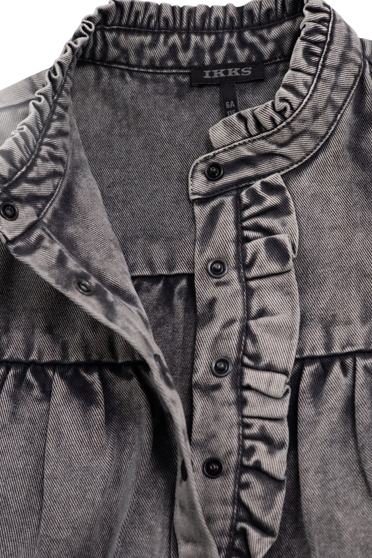 FADED BLACK GIRL'S DRESS WITH RUFFLES AND STUDS 5