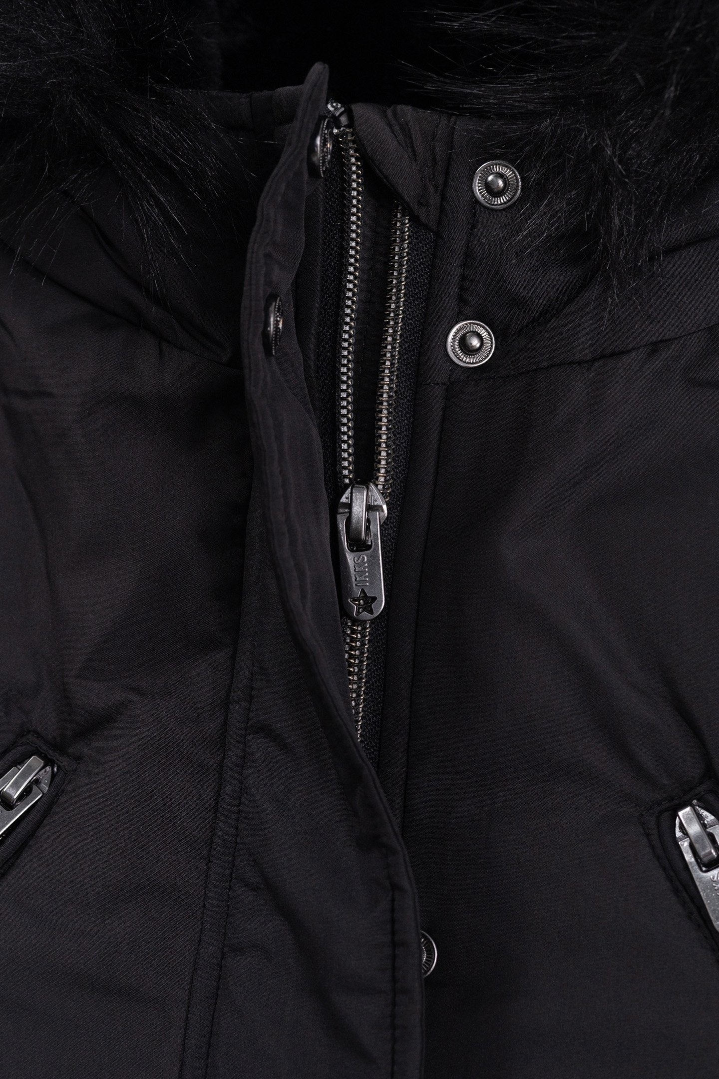 GIRL'S 2-IN-1 BLACK PARKA WITH SLEEVELESS GOLD DOWN JACKET 6