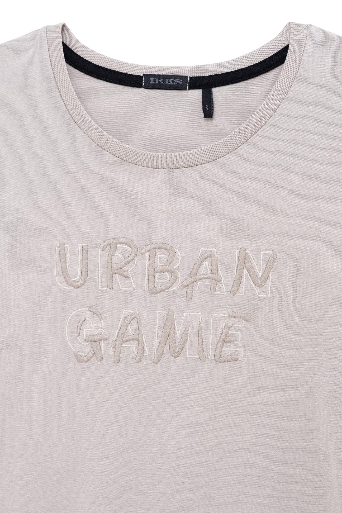 BOY'S BEIGE ORGANIC COTTON T-SHIRT WITH EMBROIDERED SLOGAN 3