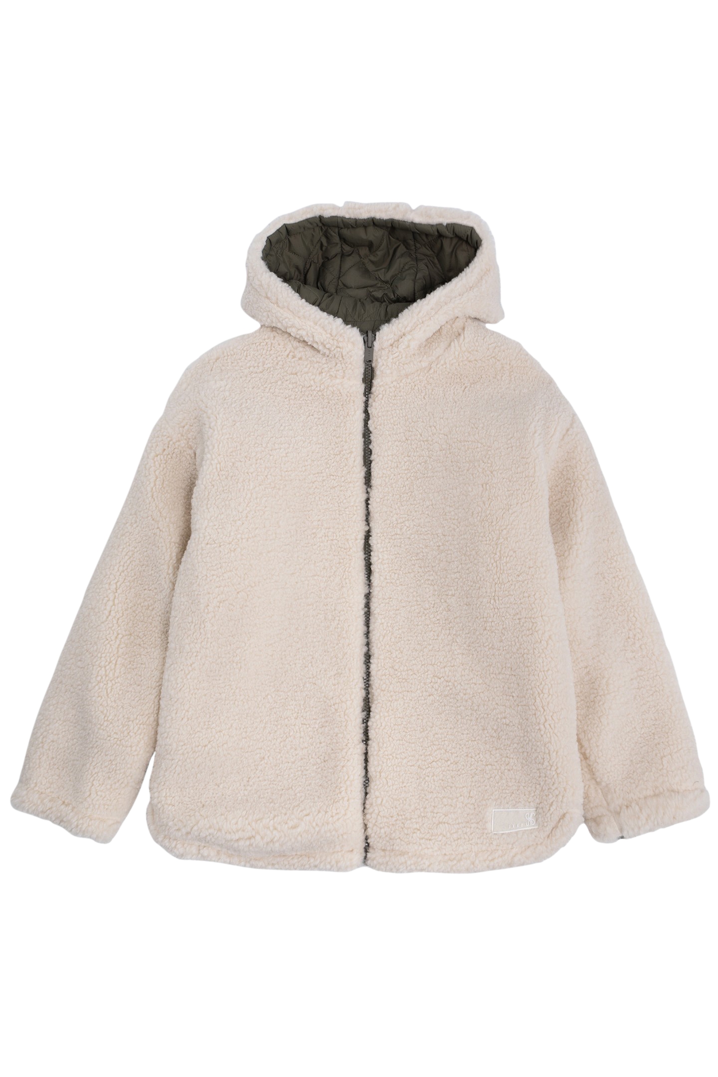 GIRL'S 4-IN-1 KHAKI PARKA, REVERSIBLE PADDED JACKET, GILET 4