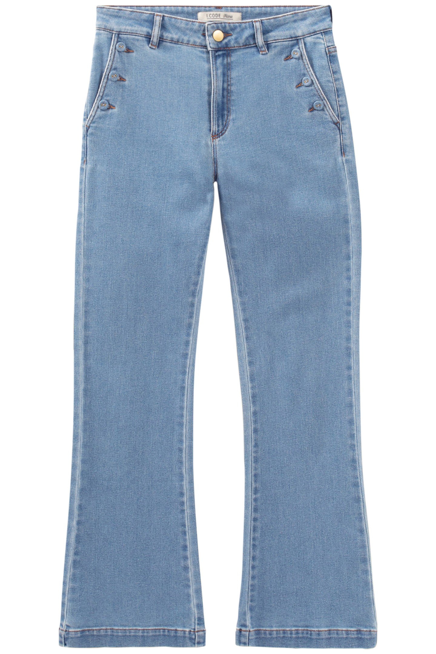 AUTHENTIC FLARED JEANS WITH BUTTONED POCKETS 4