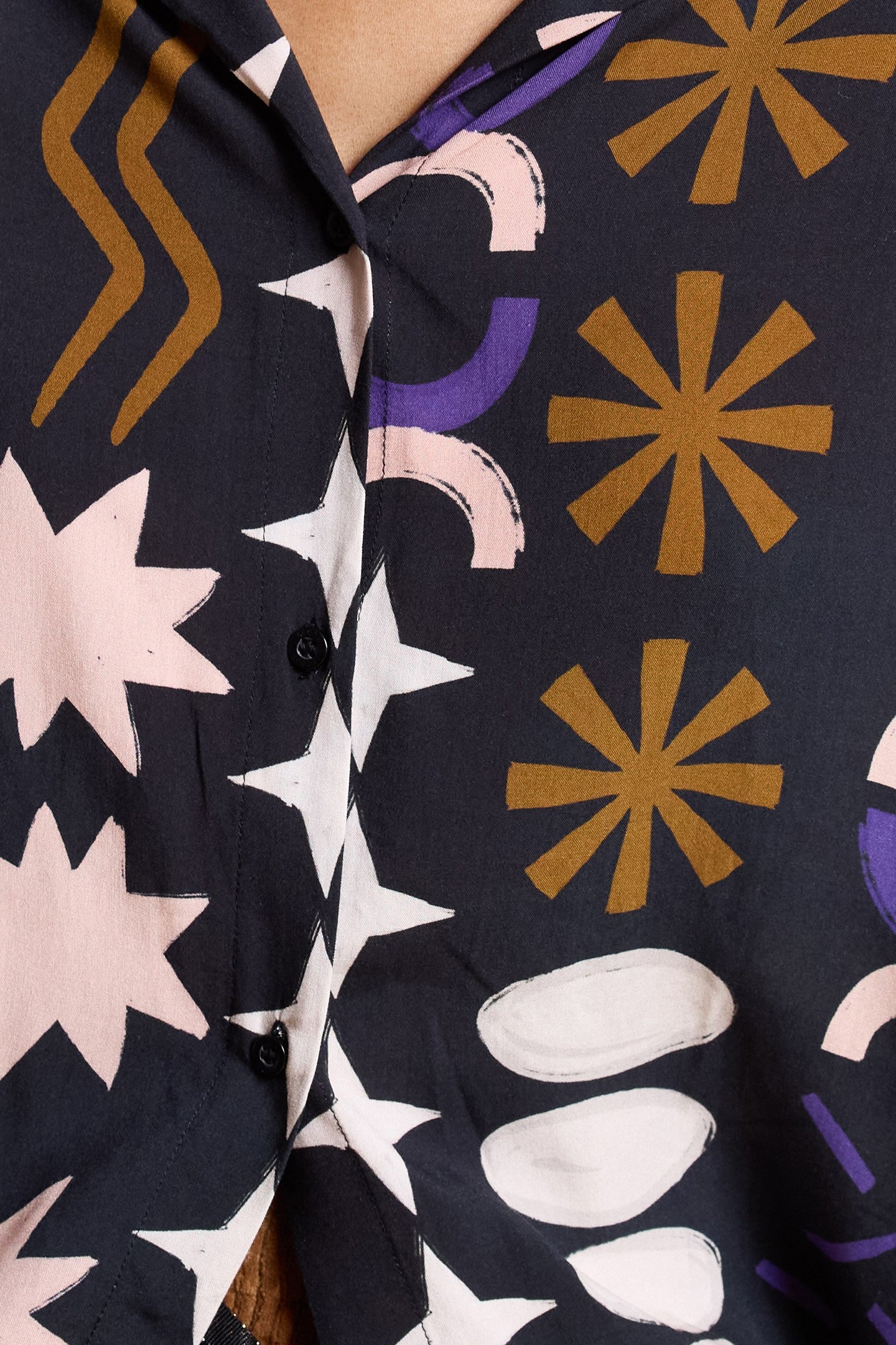 BLACK BLOUSE WITH ARTY PRINT 5