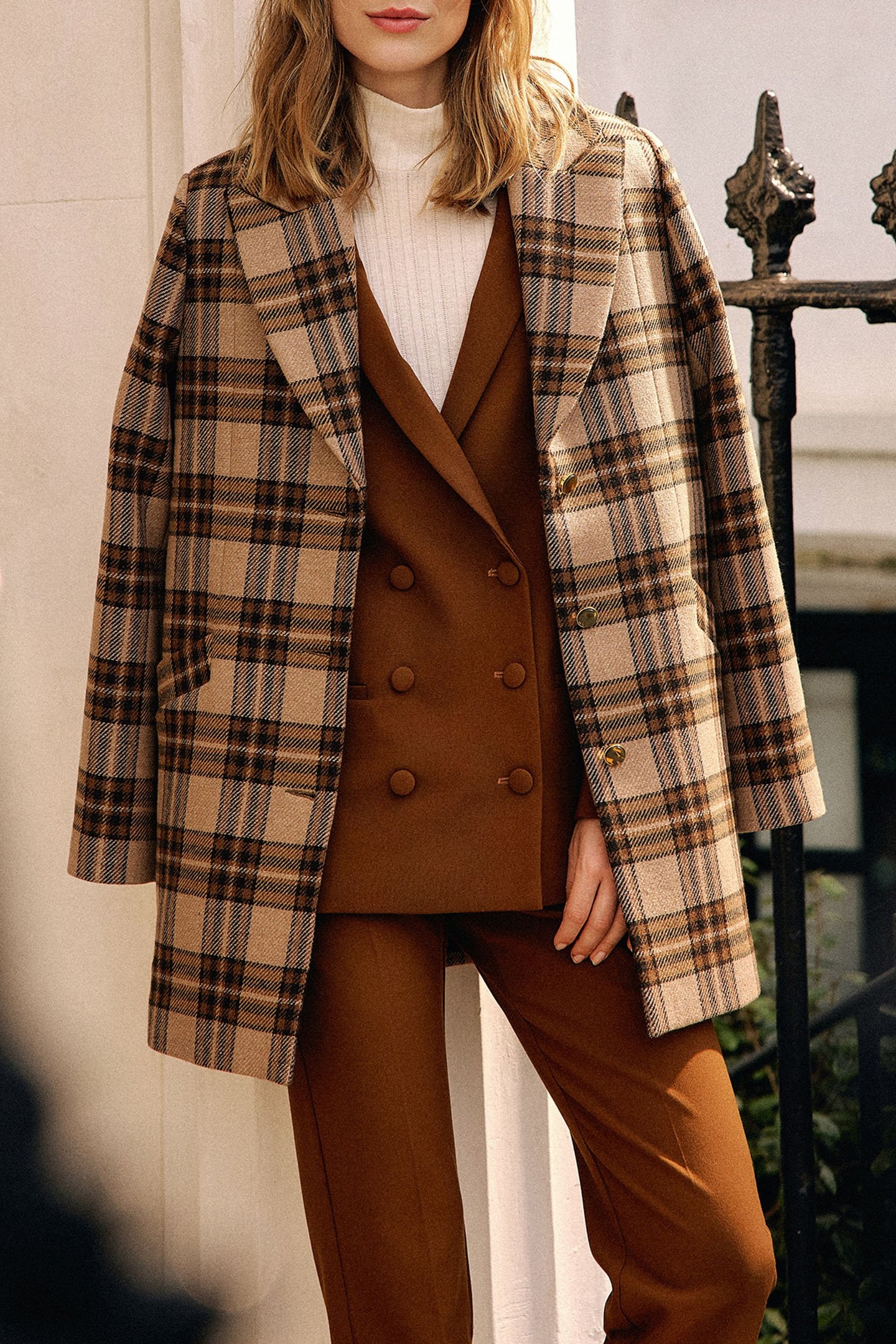 CAMEL CHECK COAT 7