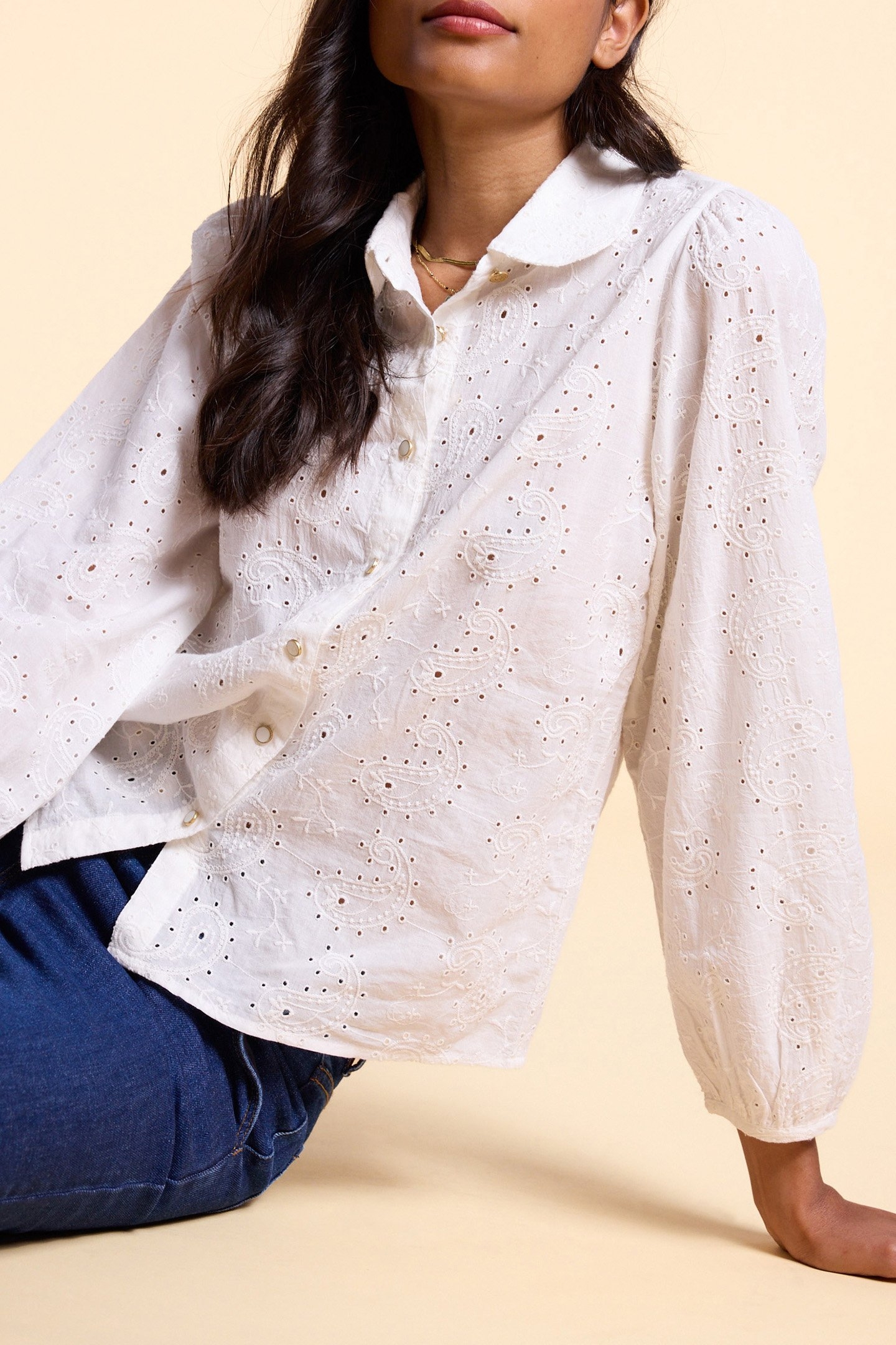 ECRU ENGLISH EMBROIDERY SHIRT 5
