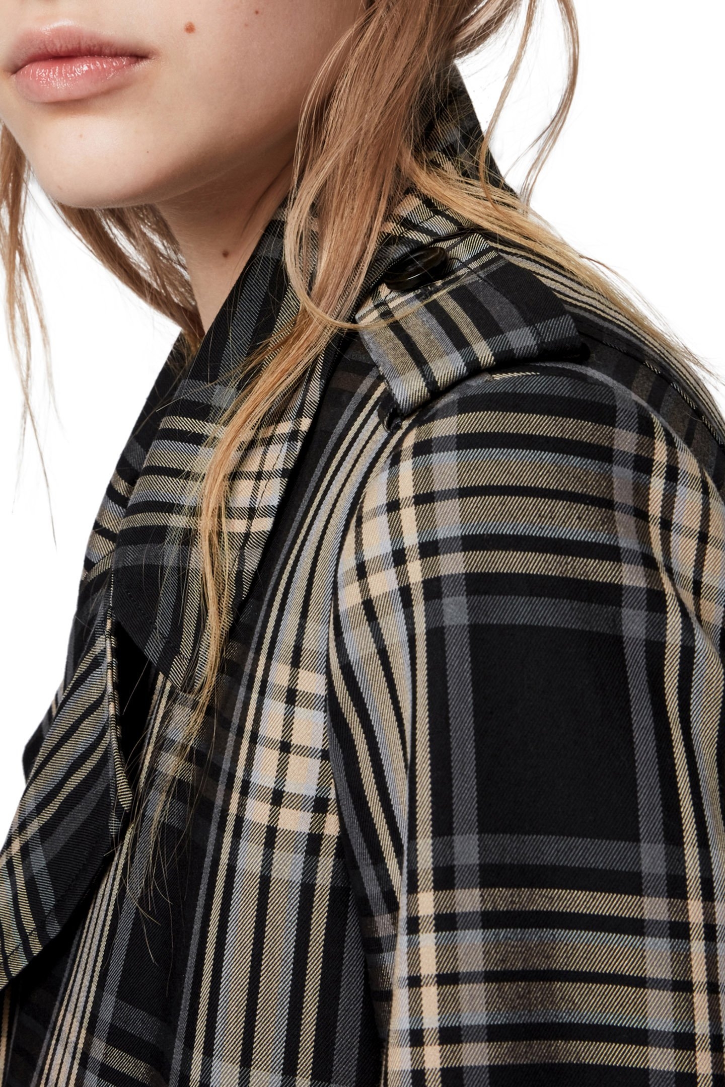 CHIARA CHECK TRENCH BLACK/CHALK WHITE 6