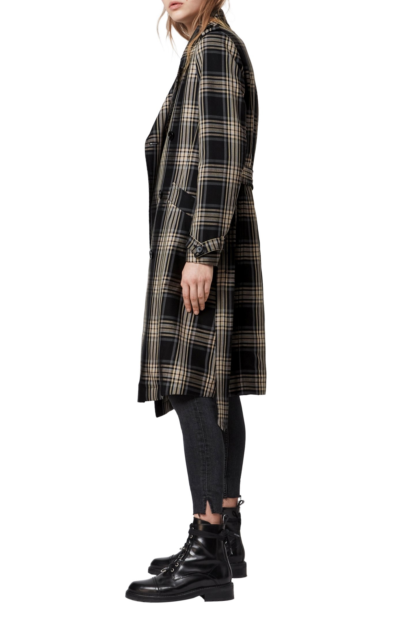 CHIARA CHECK TRENCH BLACK/CHALK WHITE 4