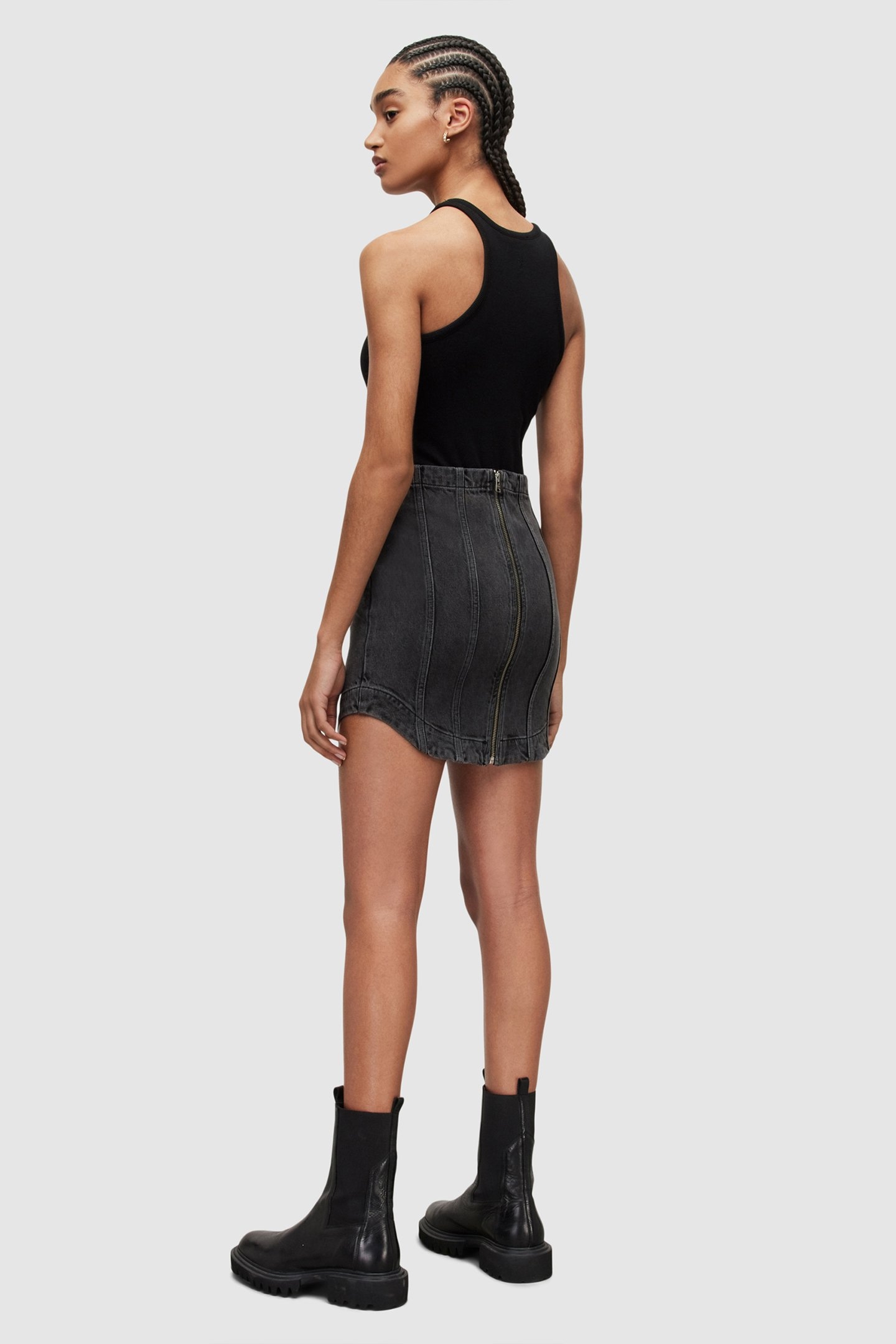 CHARLI MINI SKIRT WASHED BLACK 3