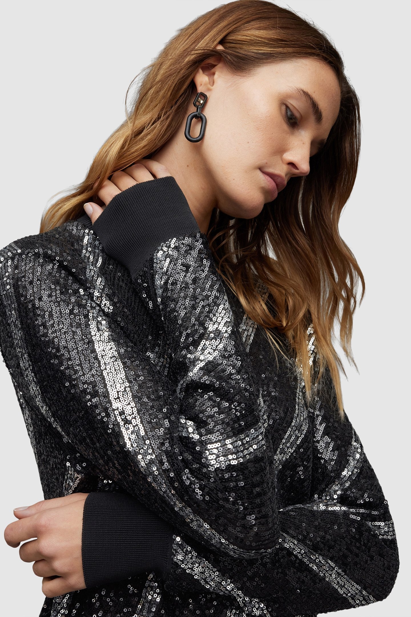 JUELA BOWI DRESS BLACK/SILVER 8