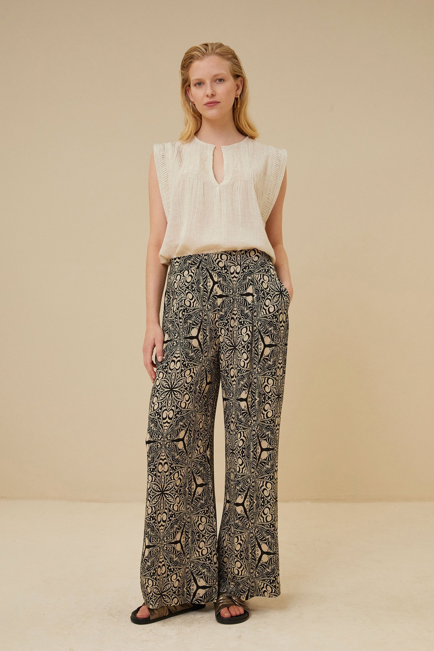 LINA SLUB BLOUSE SAND 2